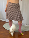 ✿ y2k banana republic houndstooth midi skirt - 30"