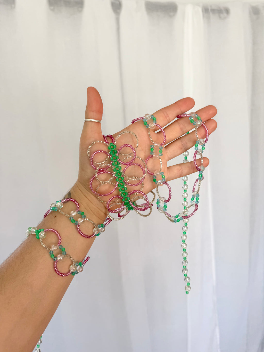 ✿handmade beaded choker scarf
