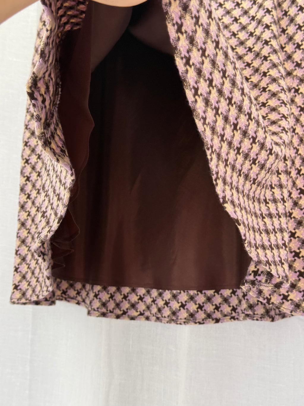 ✿ y2k banana republic houndstooth midi skirt - 30"