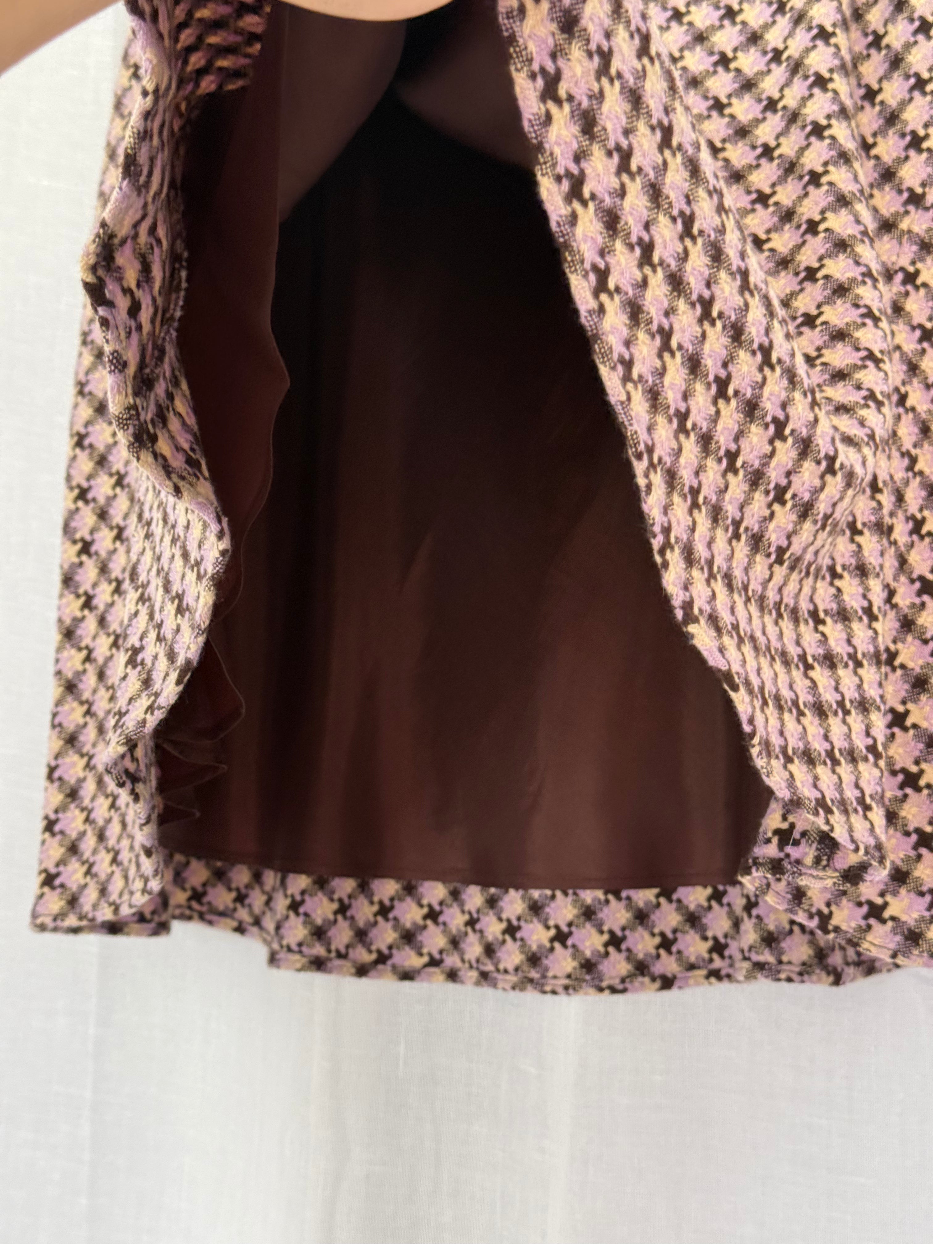 ✿ y2k banana republic houndstooth midi skirt - 30"