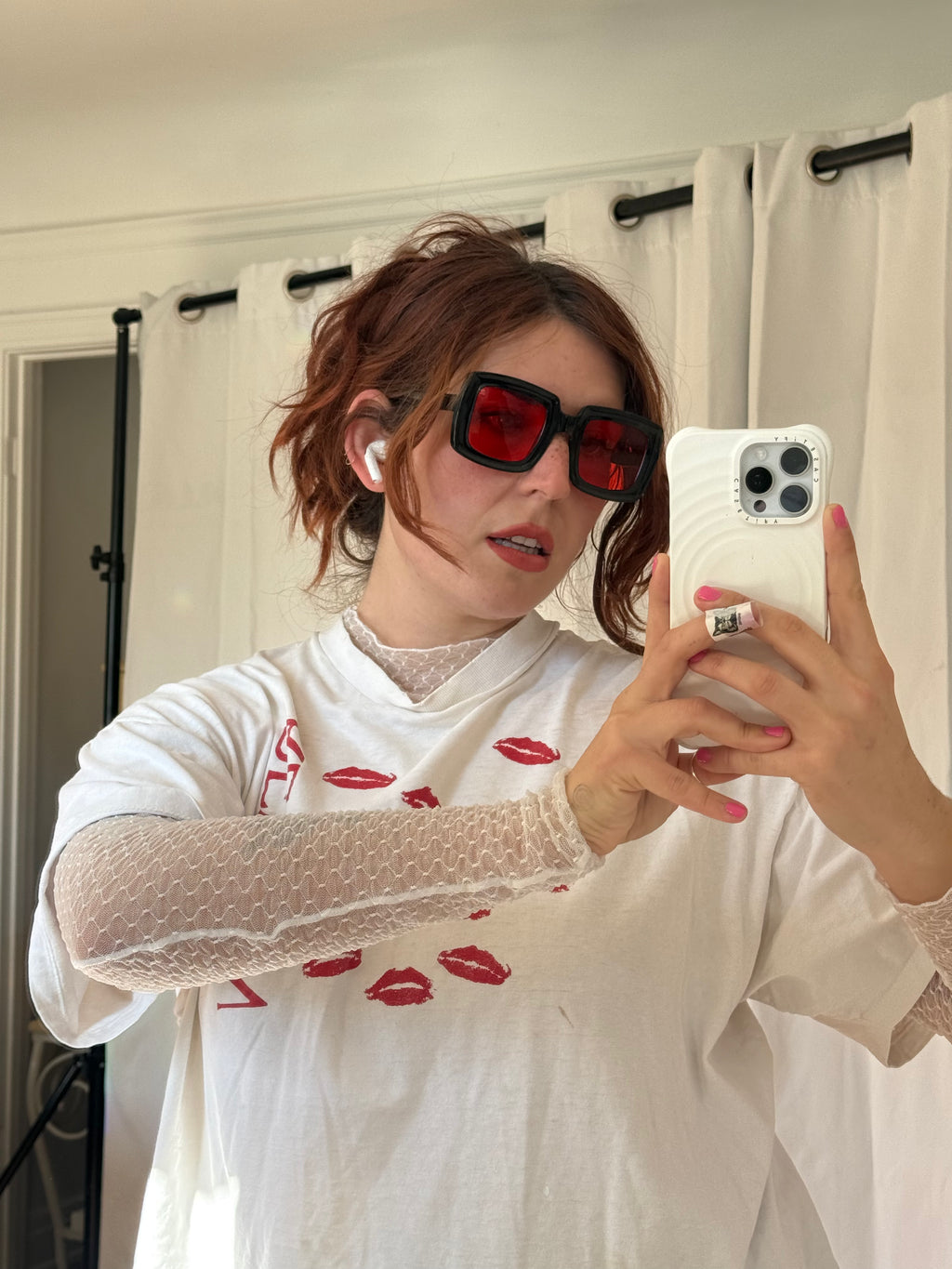 red and black oversized sunnies