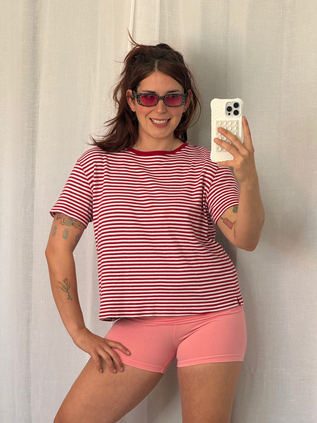 ✿ red striped baby tee ✿