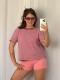 ✿ red striped baby tee ✿