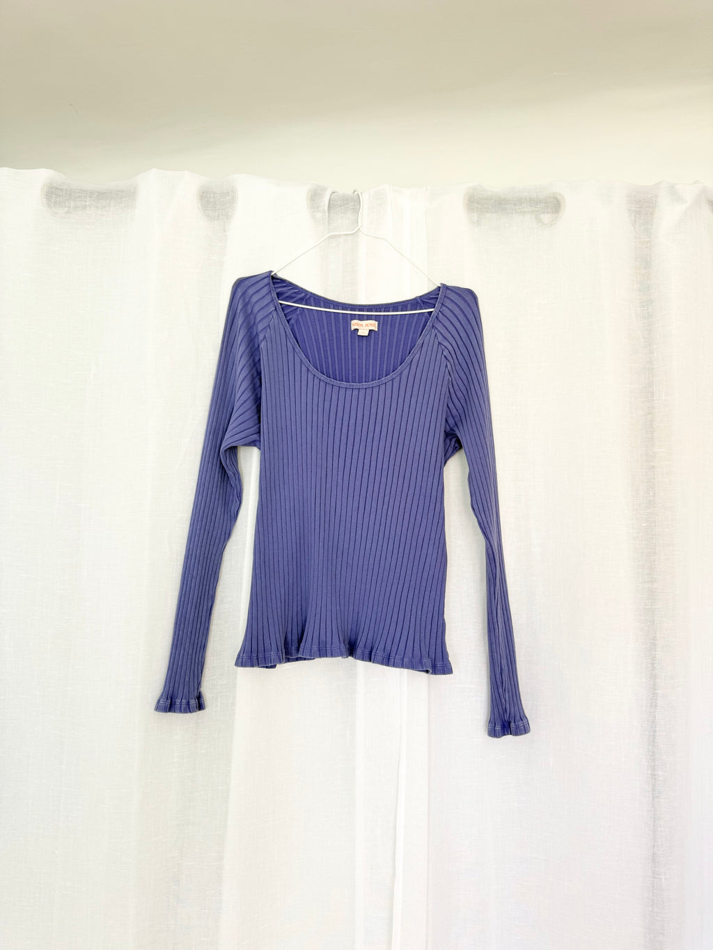 ✿ periwinkle ribbed long sleeve top ✿