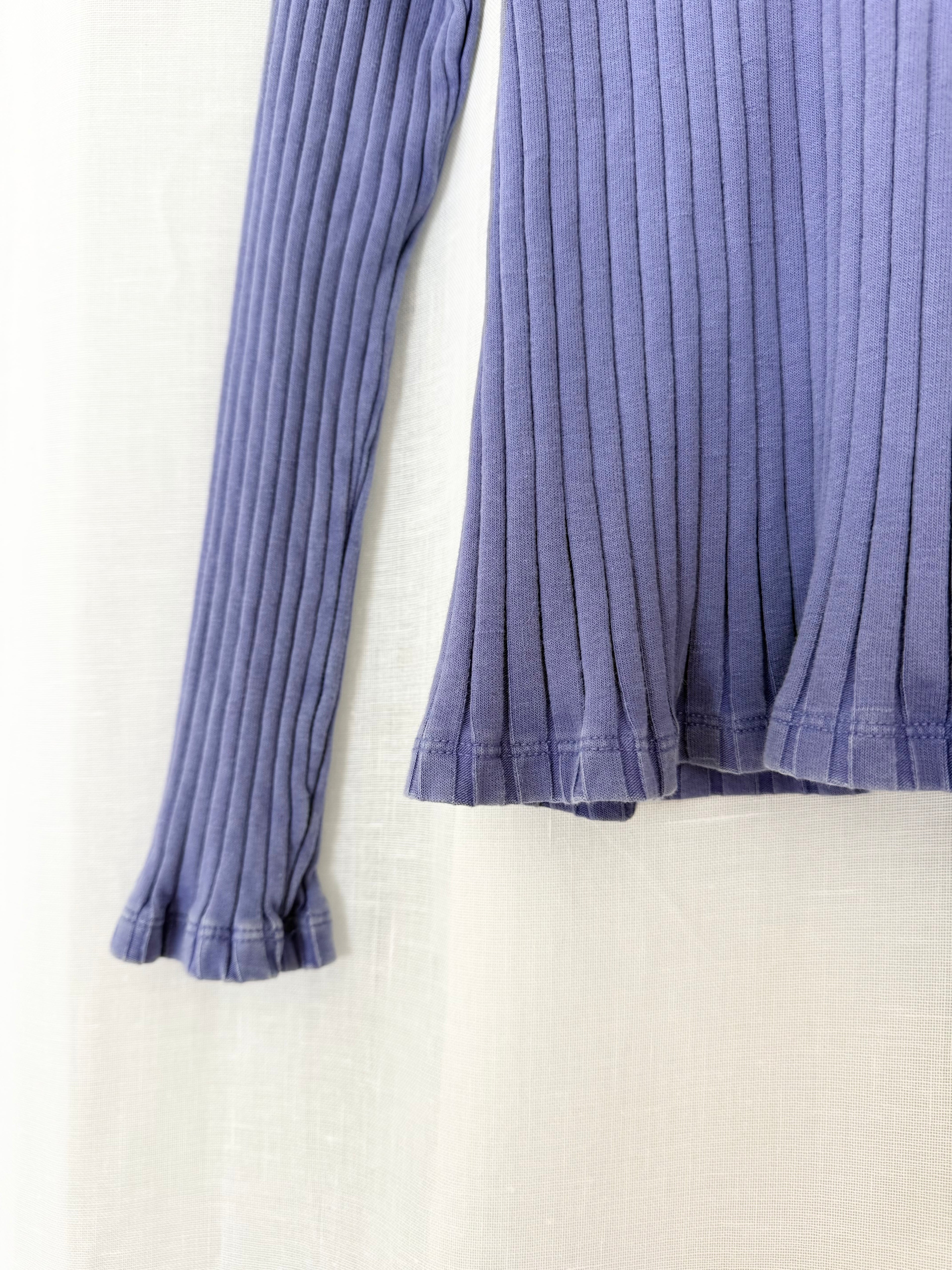 ✿ periwinkle ribbed long sleeve top ✿