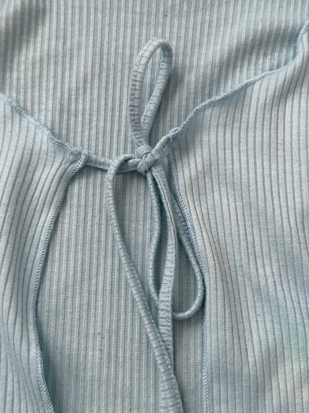 baby blue ribbed tie-front cardi