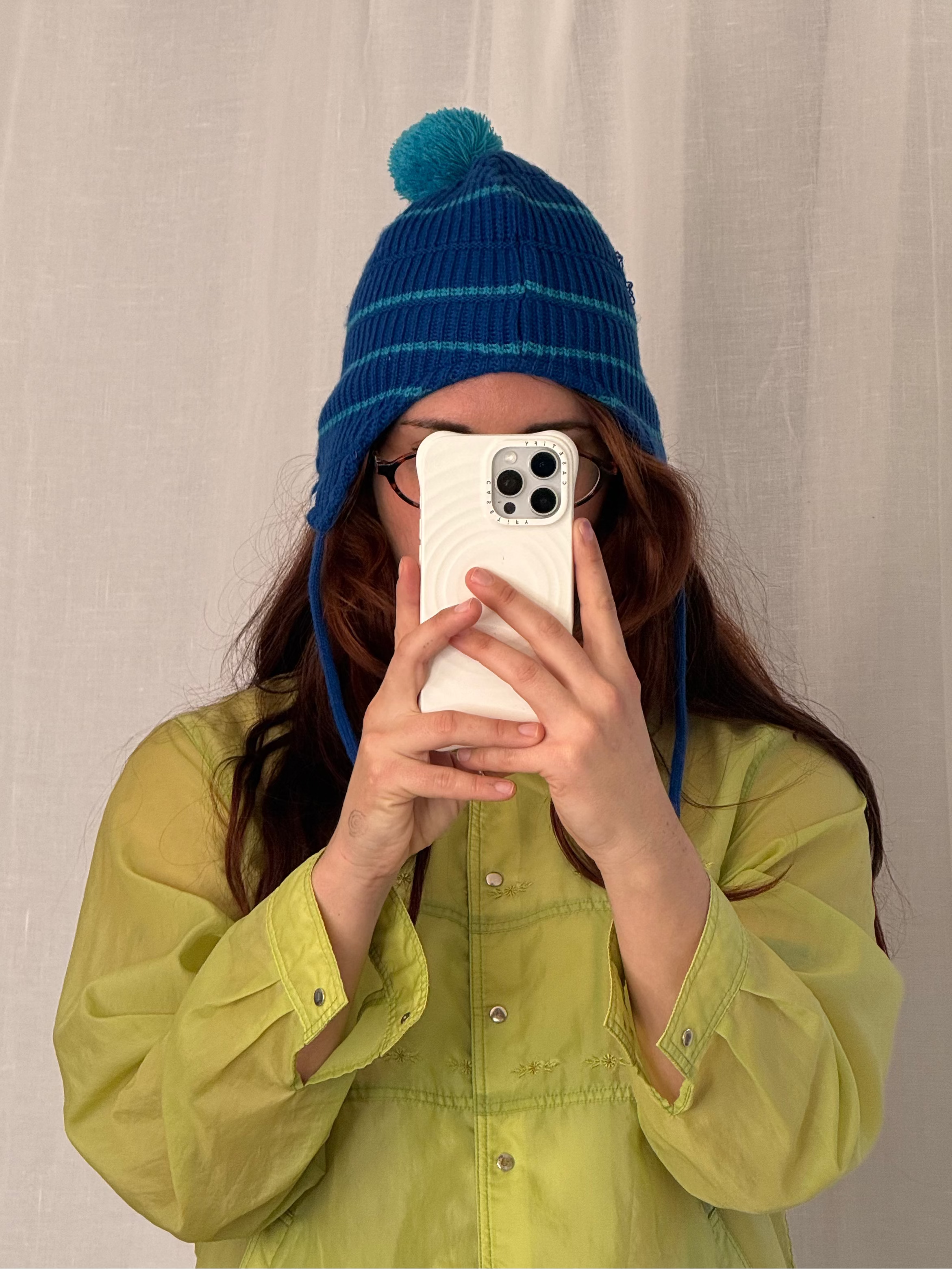 ✧ ✩ coal blue knit earflap beanie ✩ ✧