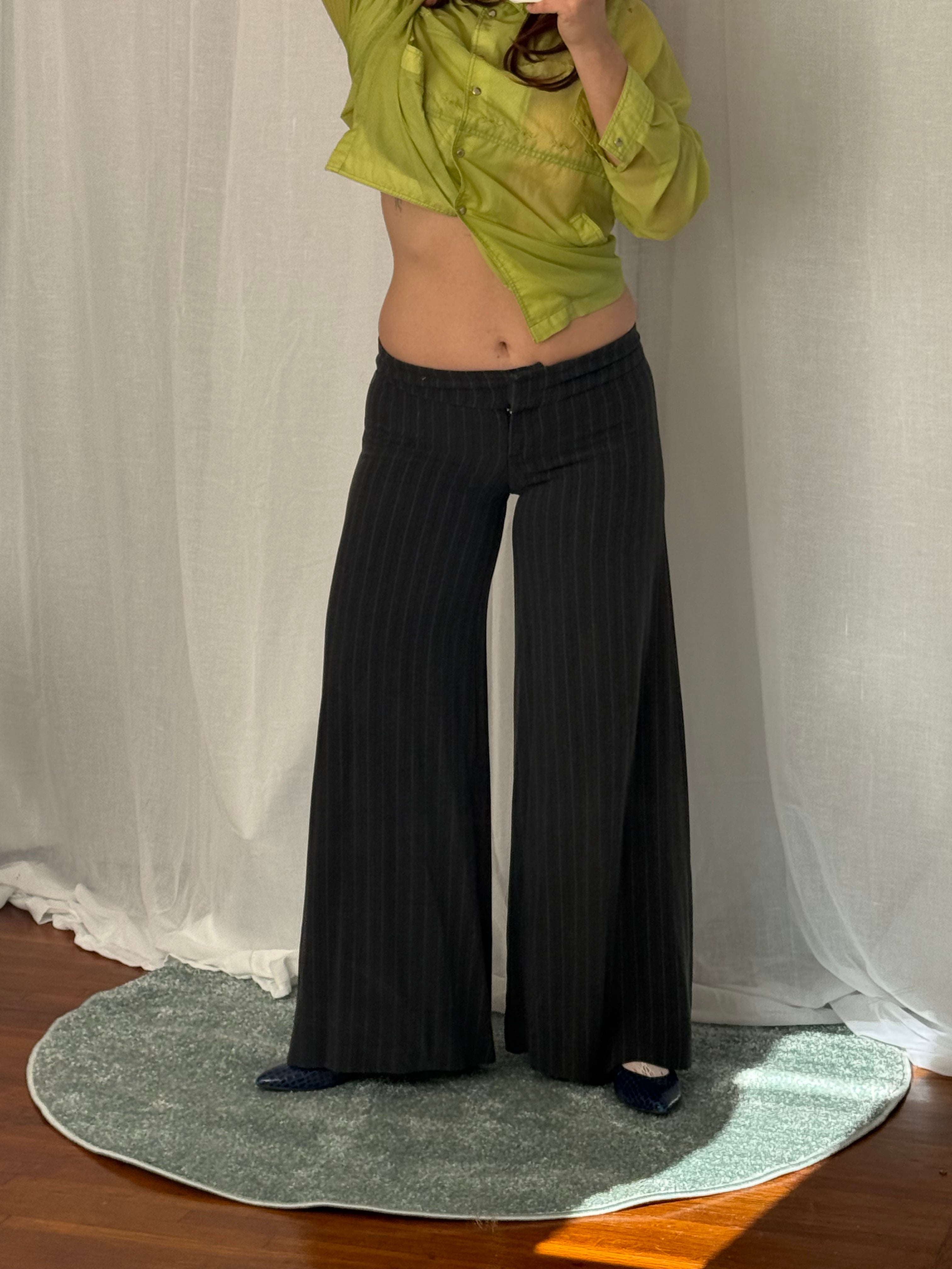 vintage forever 21 pinstripe wide leg trousers