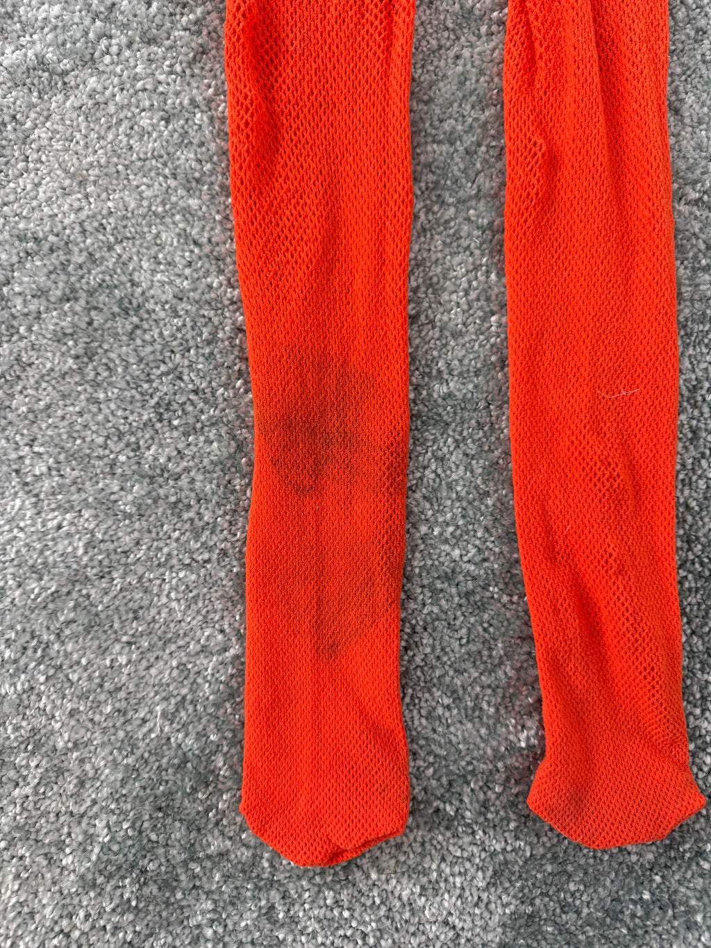 orange fishnet tights / leggings