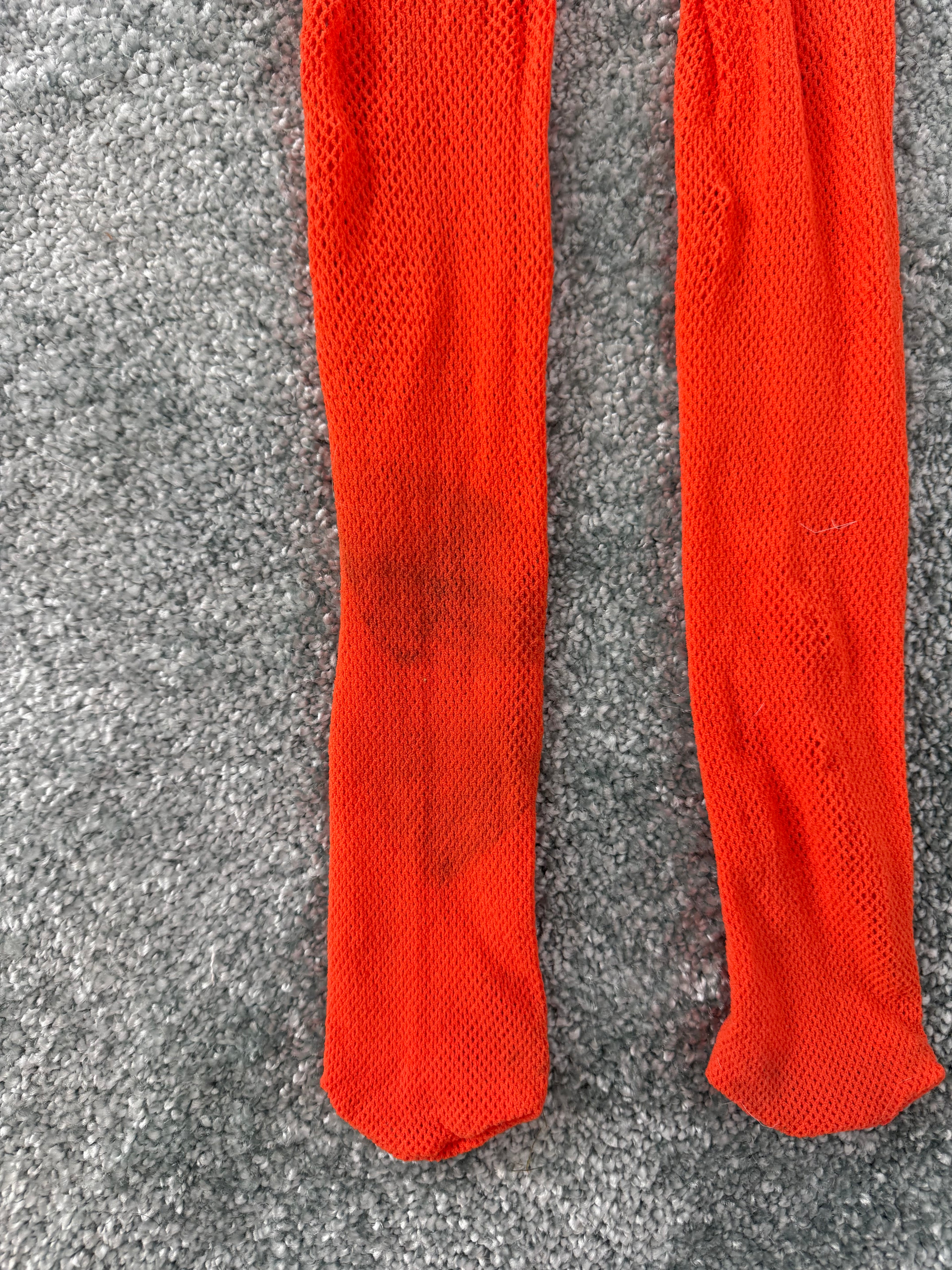 orange fishnet tights / leggings