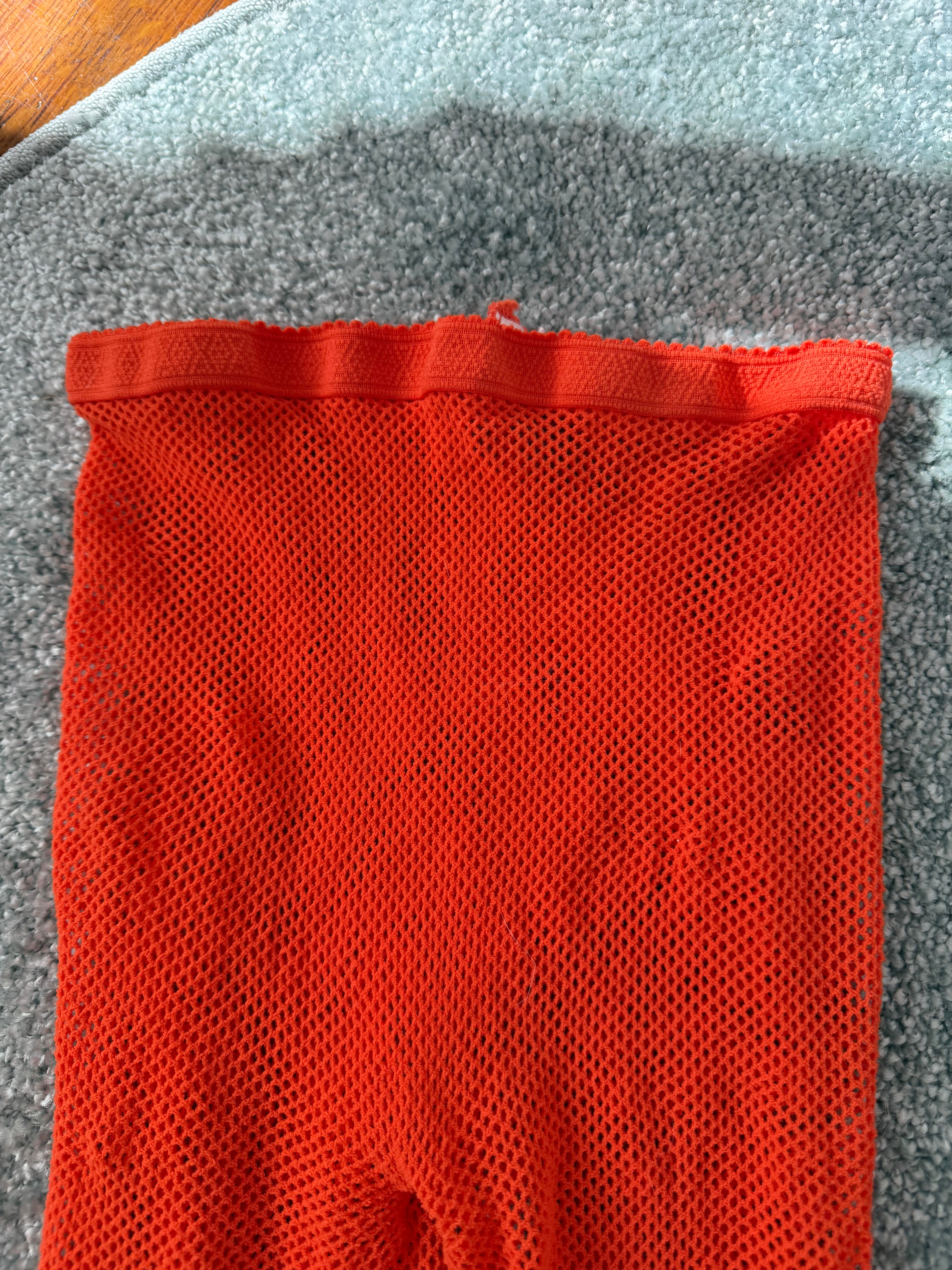 orange fishnet tights / leggings