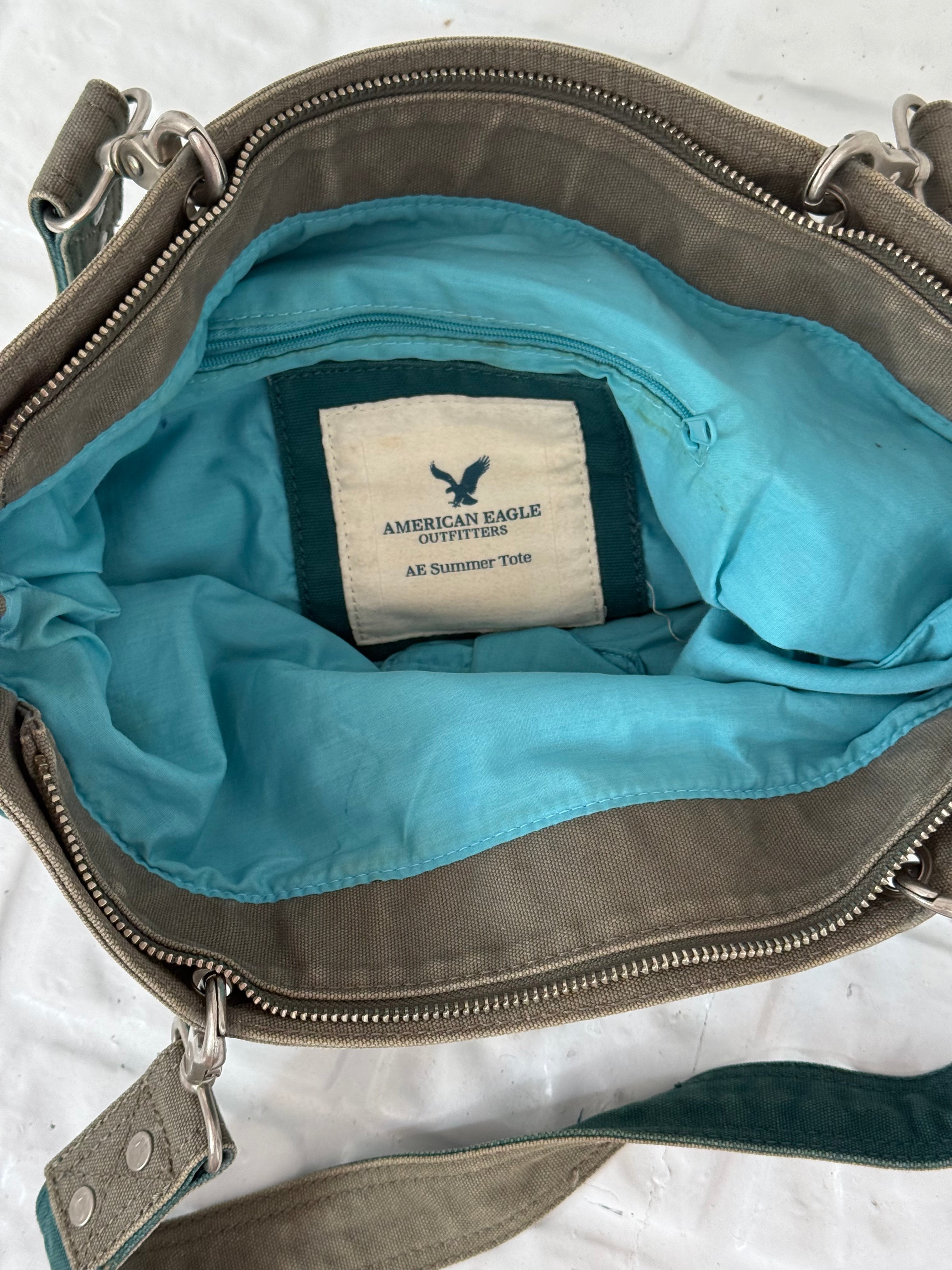 american eagle colorblock canvas tote