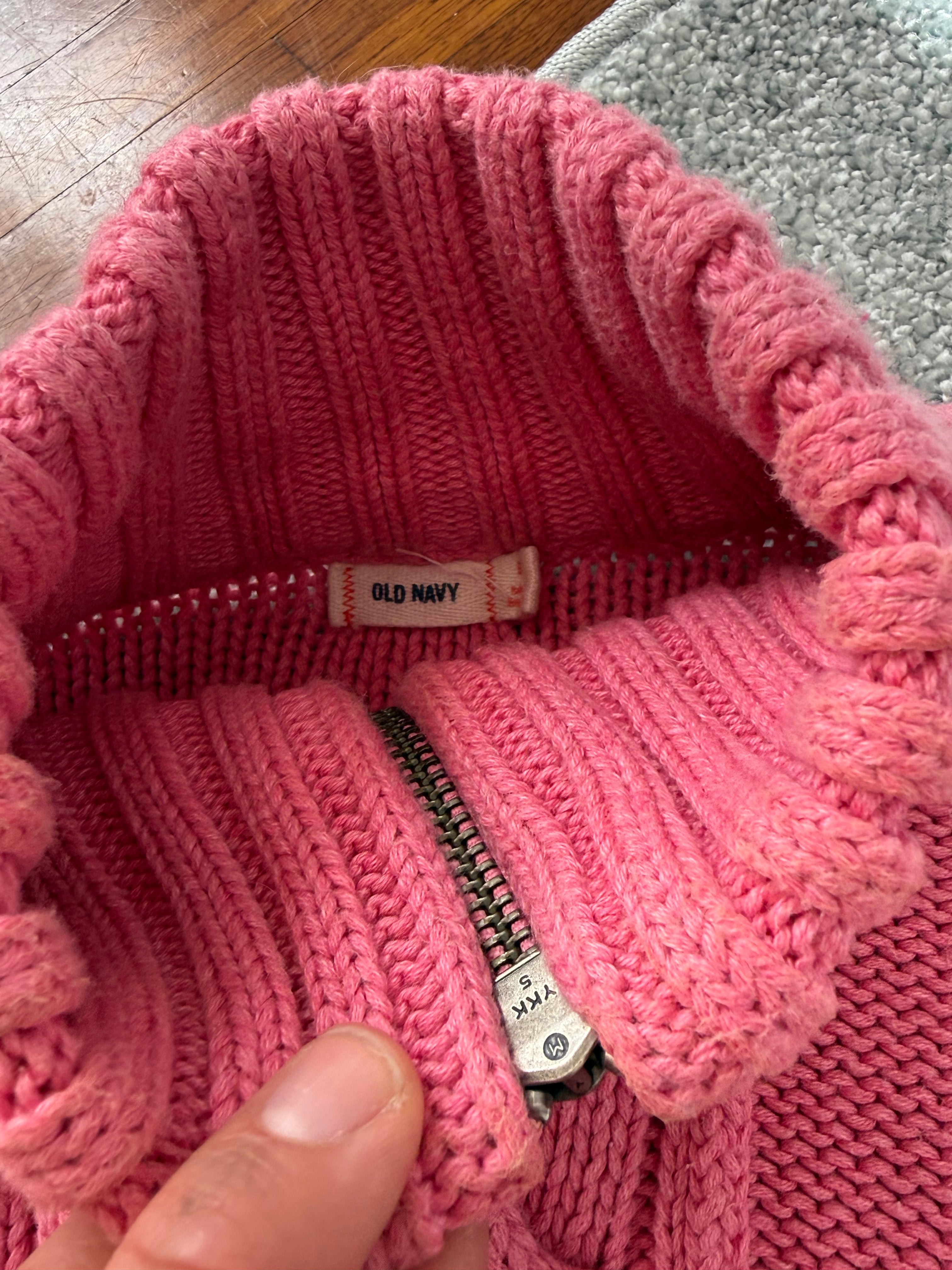 ✧ ✩ pink cable knit zip sweater ✩ ✧