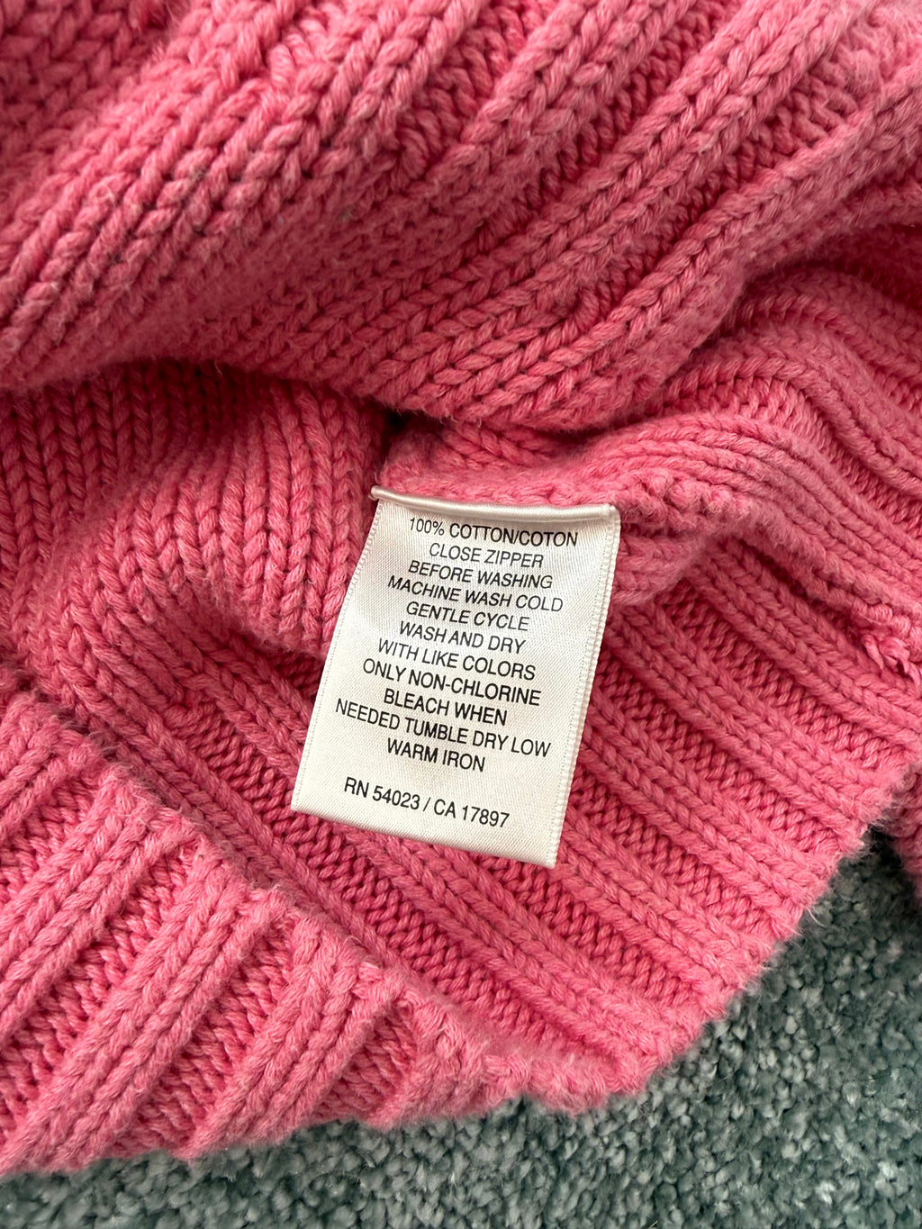 ✧ ✩ pink cable knit zip sweater ✩ ✧