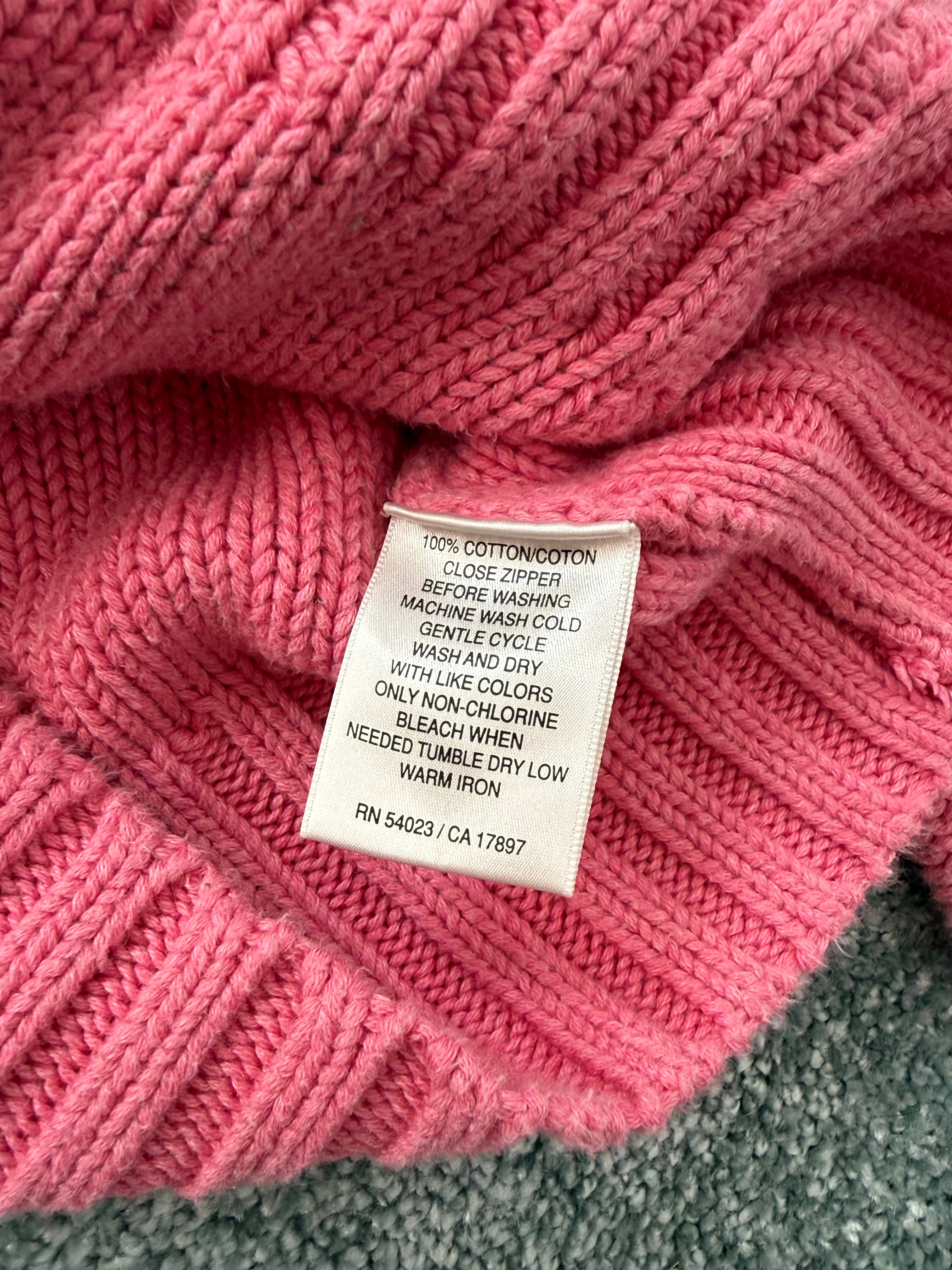 ✧ ✩ pink cable knit zip sweater ✩ ✧