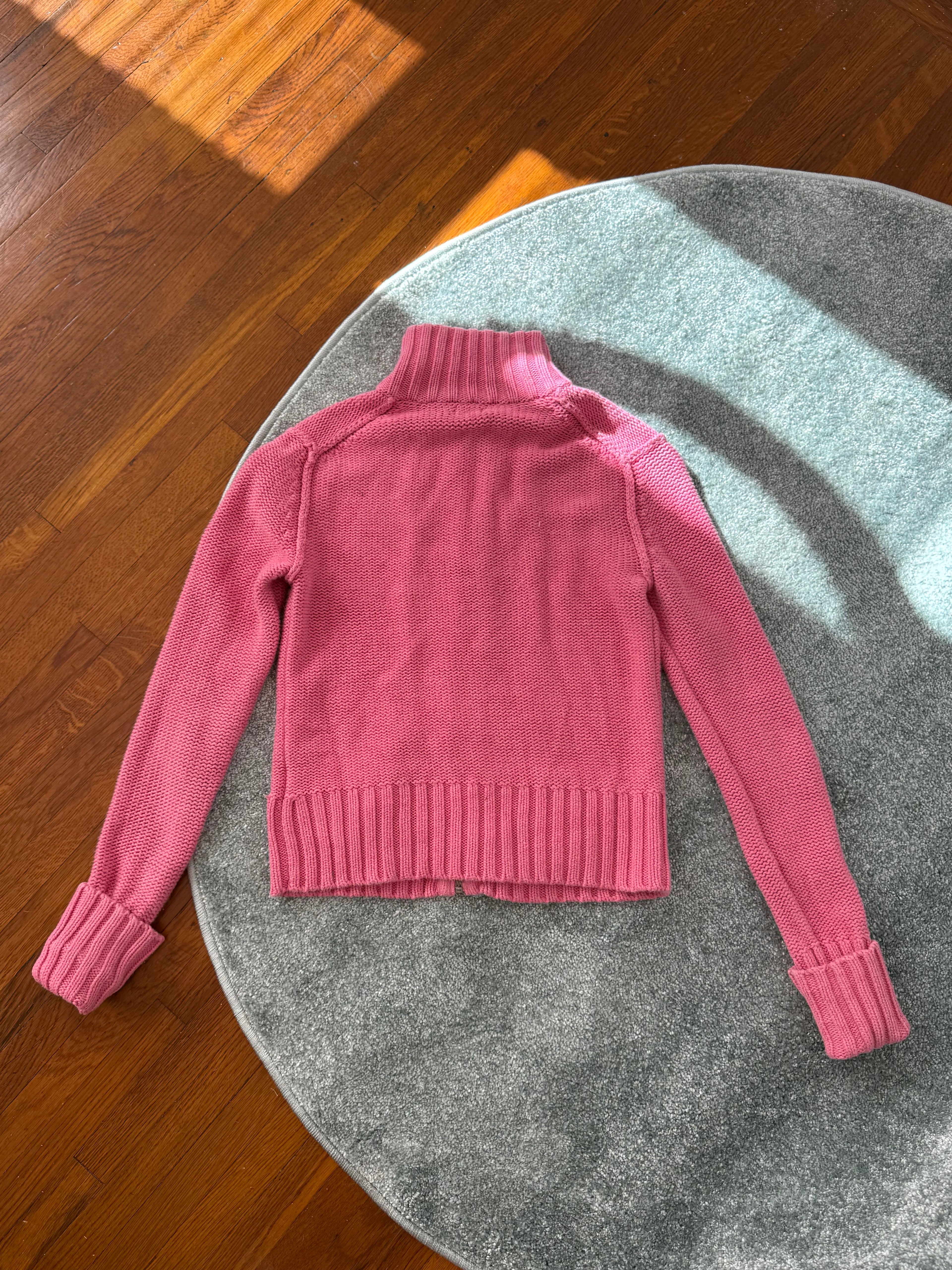 ✧ ✩ pink cable knit zip sweater ✩ ✧