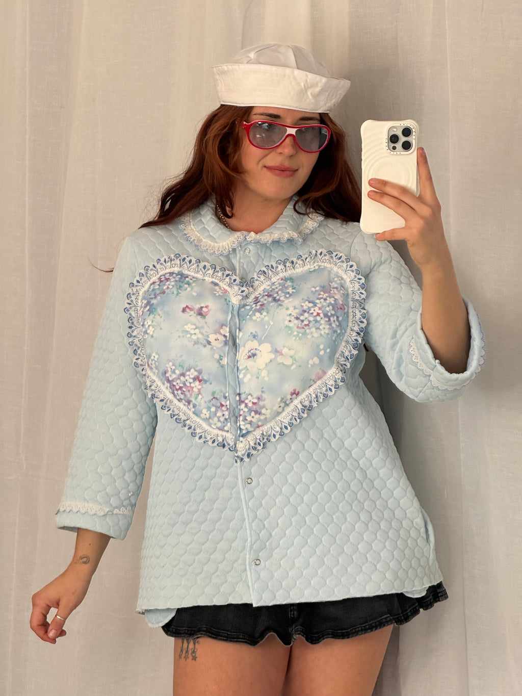 vintage quilted heart pillow jacket
