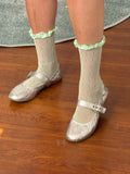 ✿ ruffled lace knee socks ✿