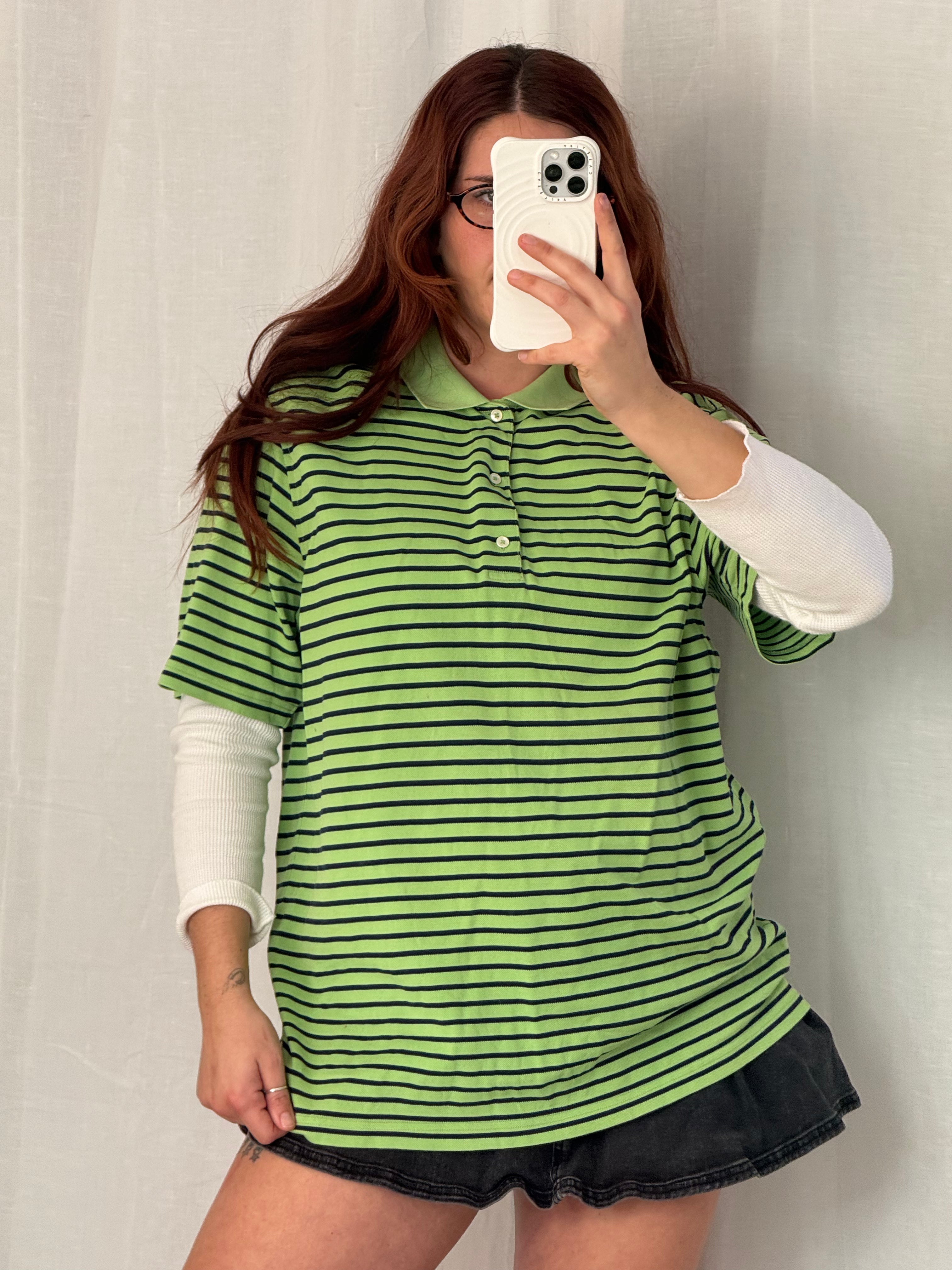 ✧ ☆ striped green polo shirt ☆ ✧