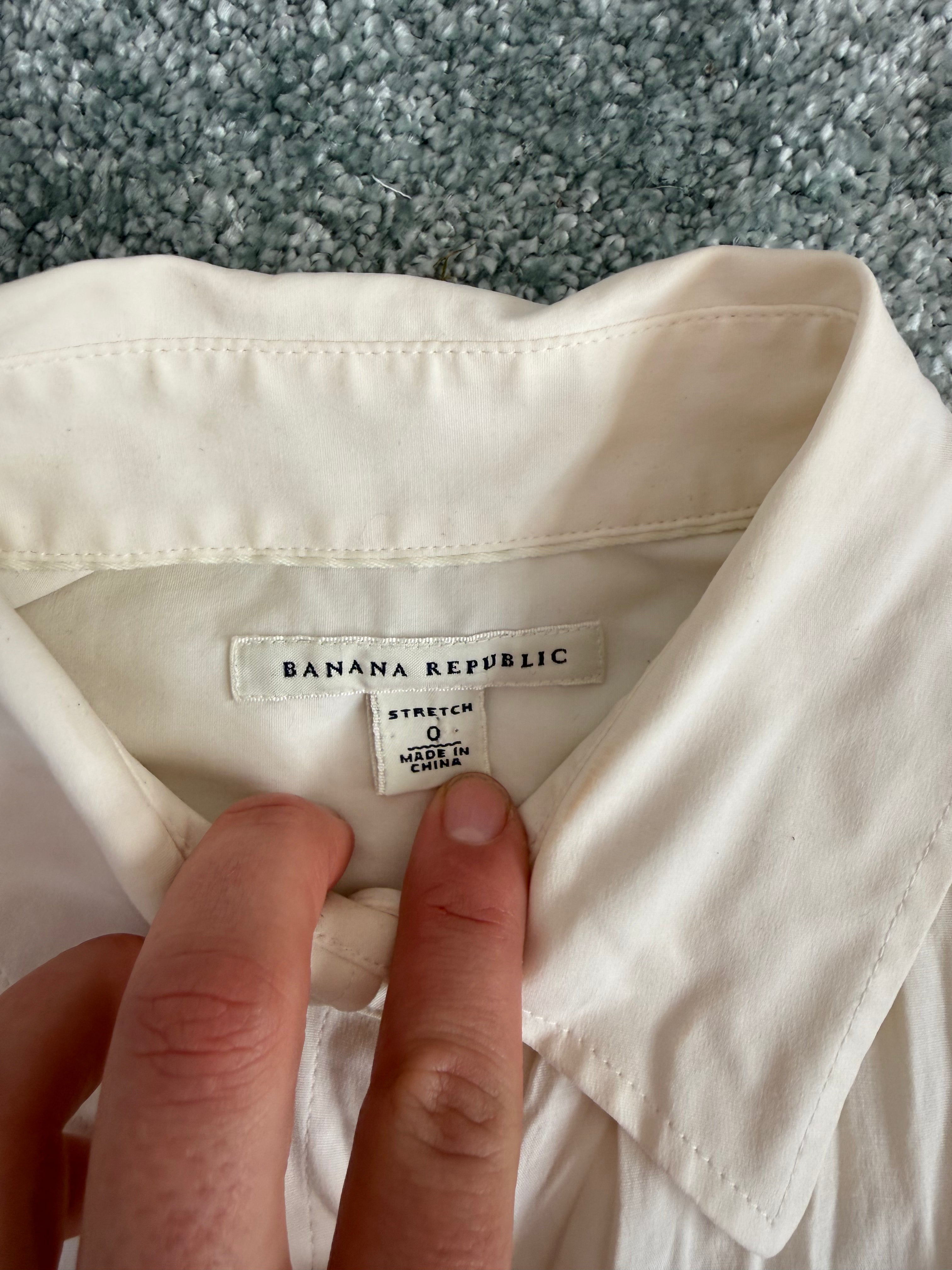 white y2k fitted button-up blouse