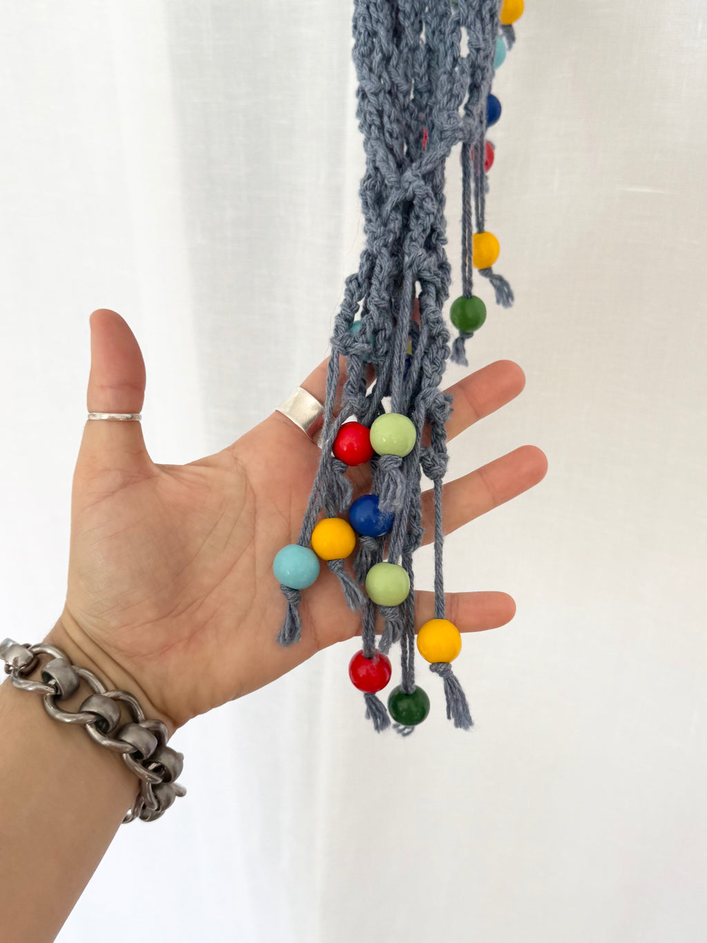 handmade crochet beaded mesh hip scarf wrap