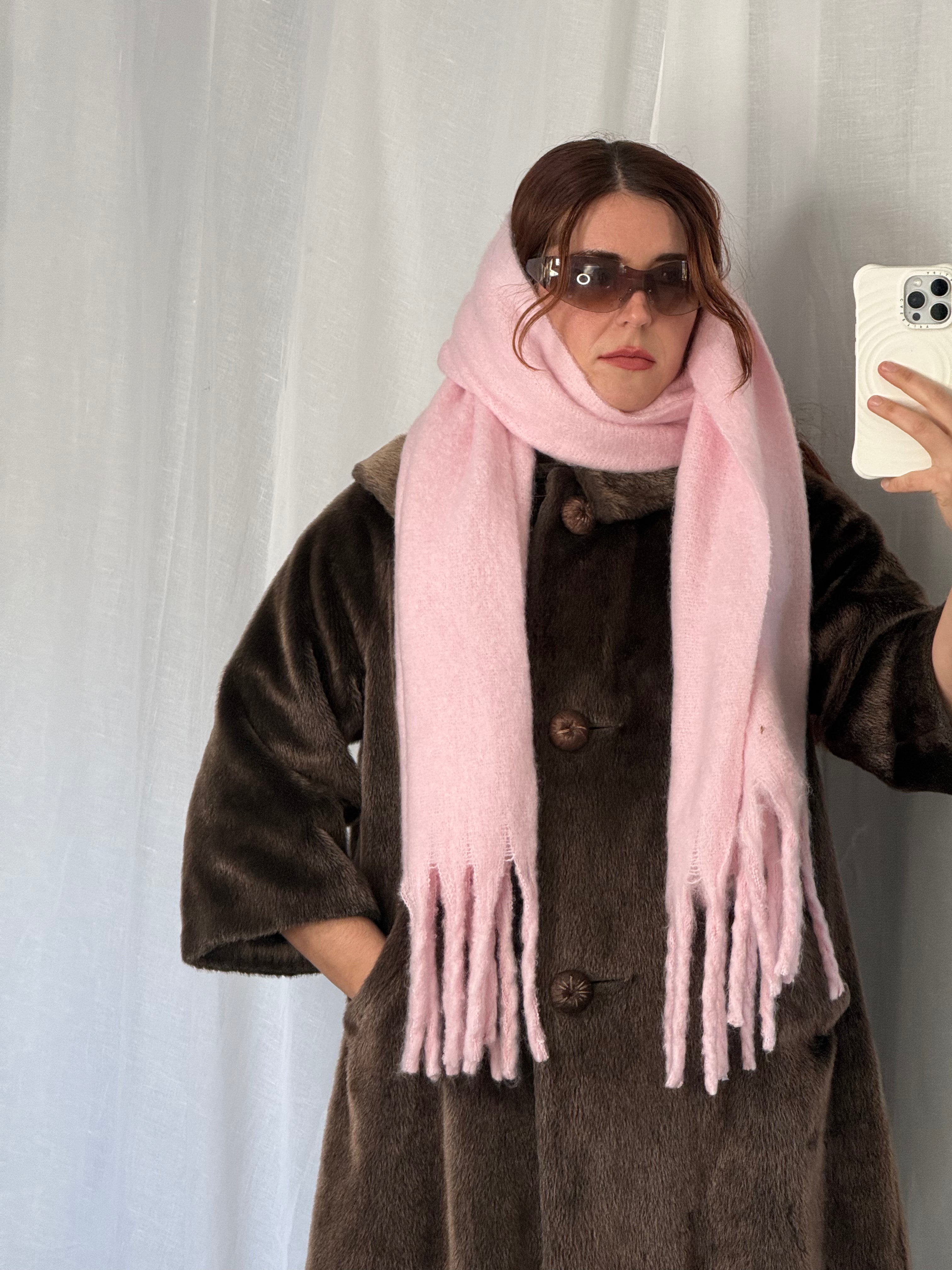 soft blush pink knit scarf