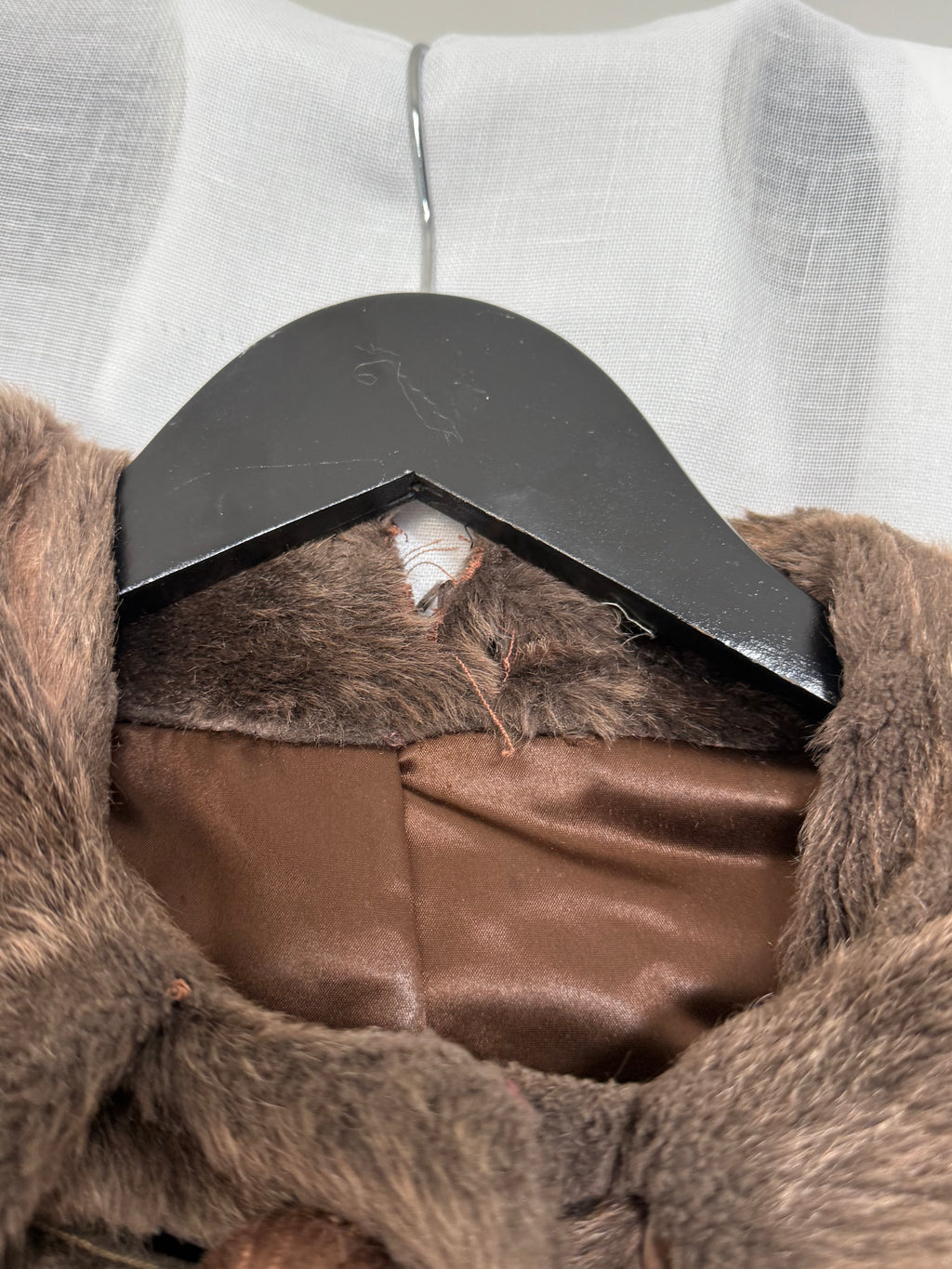 vintage faux fur brown coat