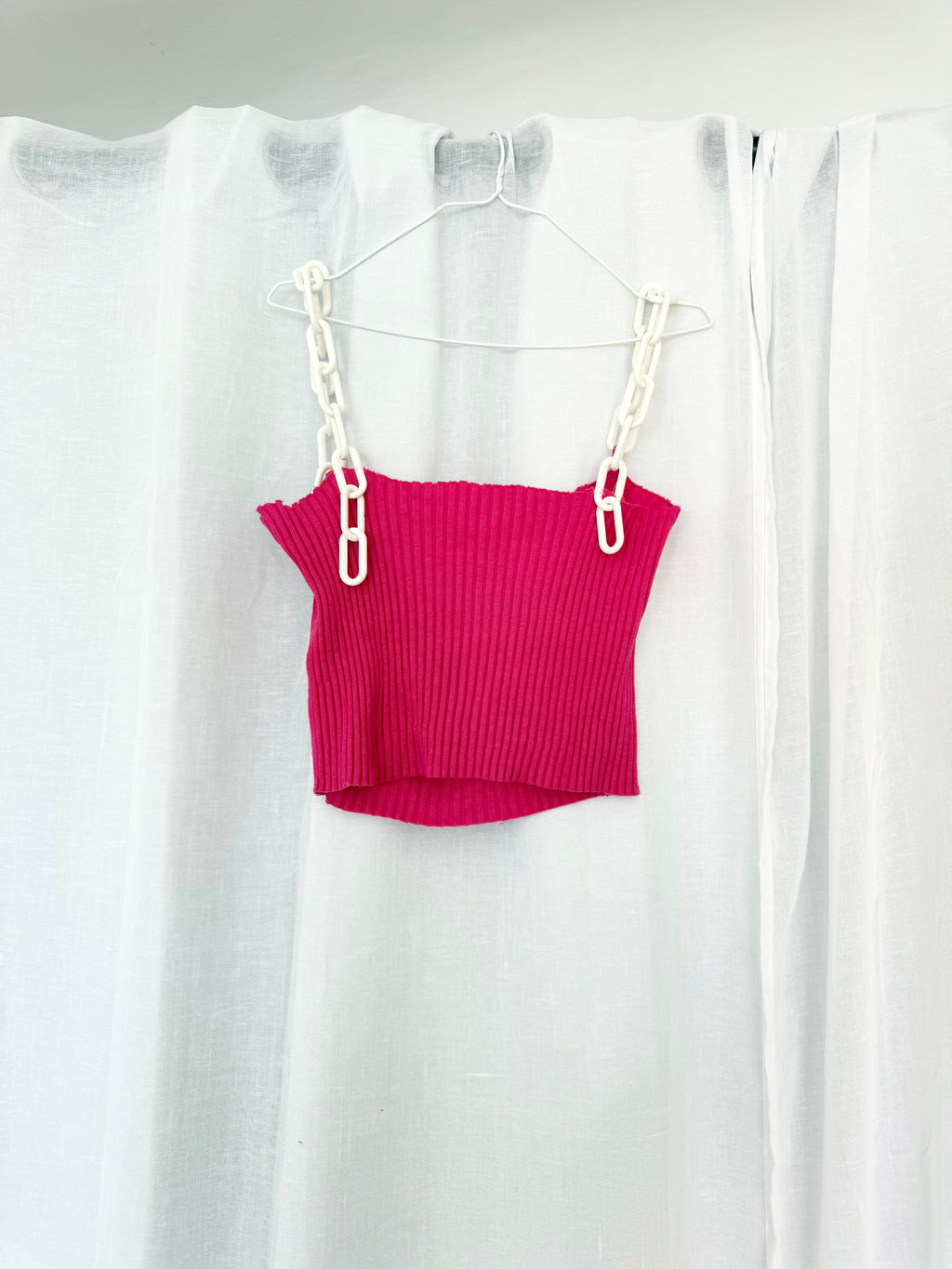 y2k upcycled beaded chain strap tank