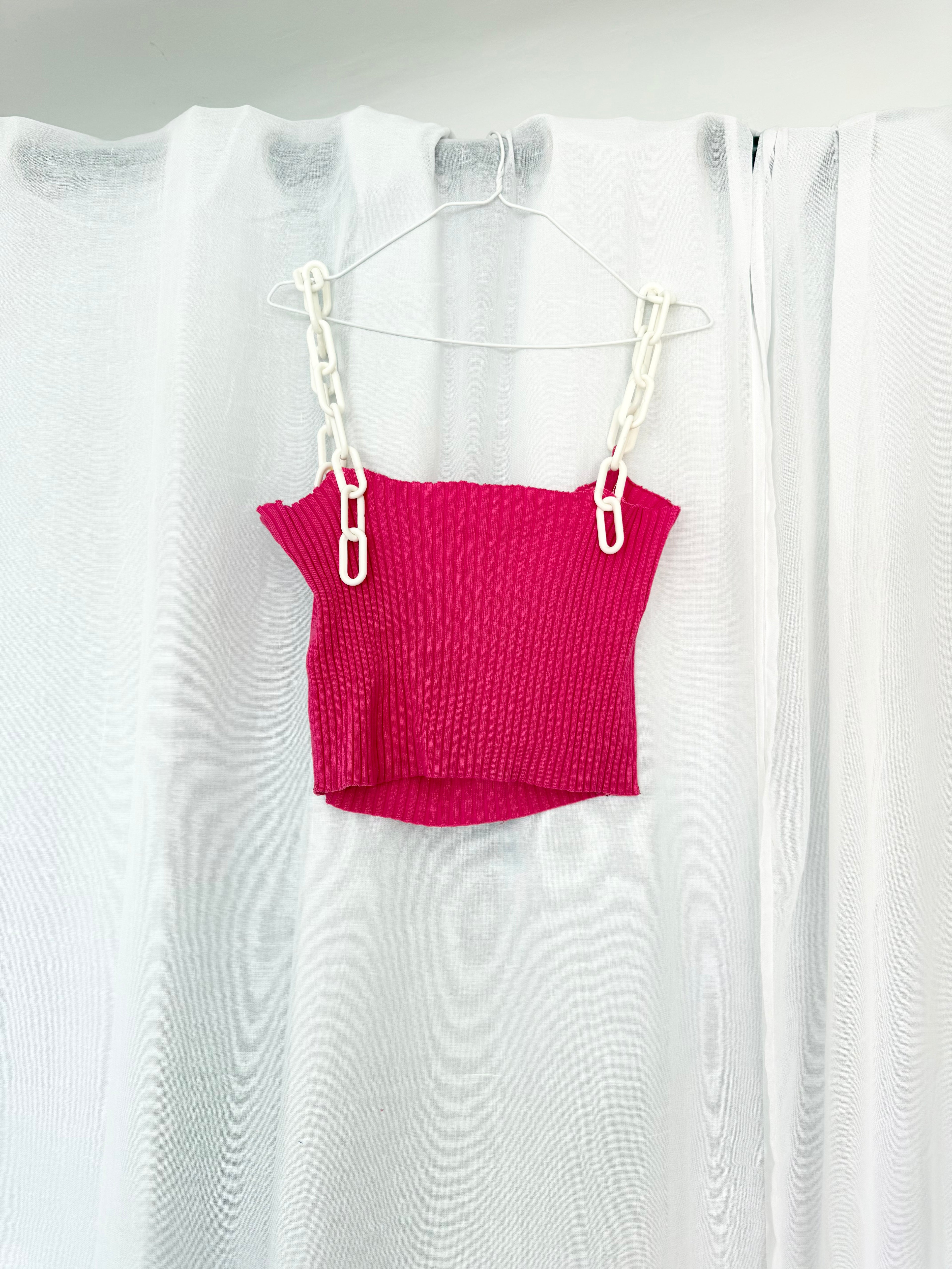 y2k upcycled beaded chain strap tank