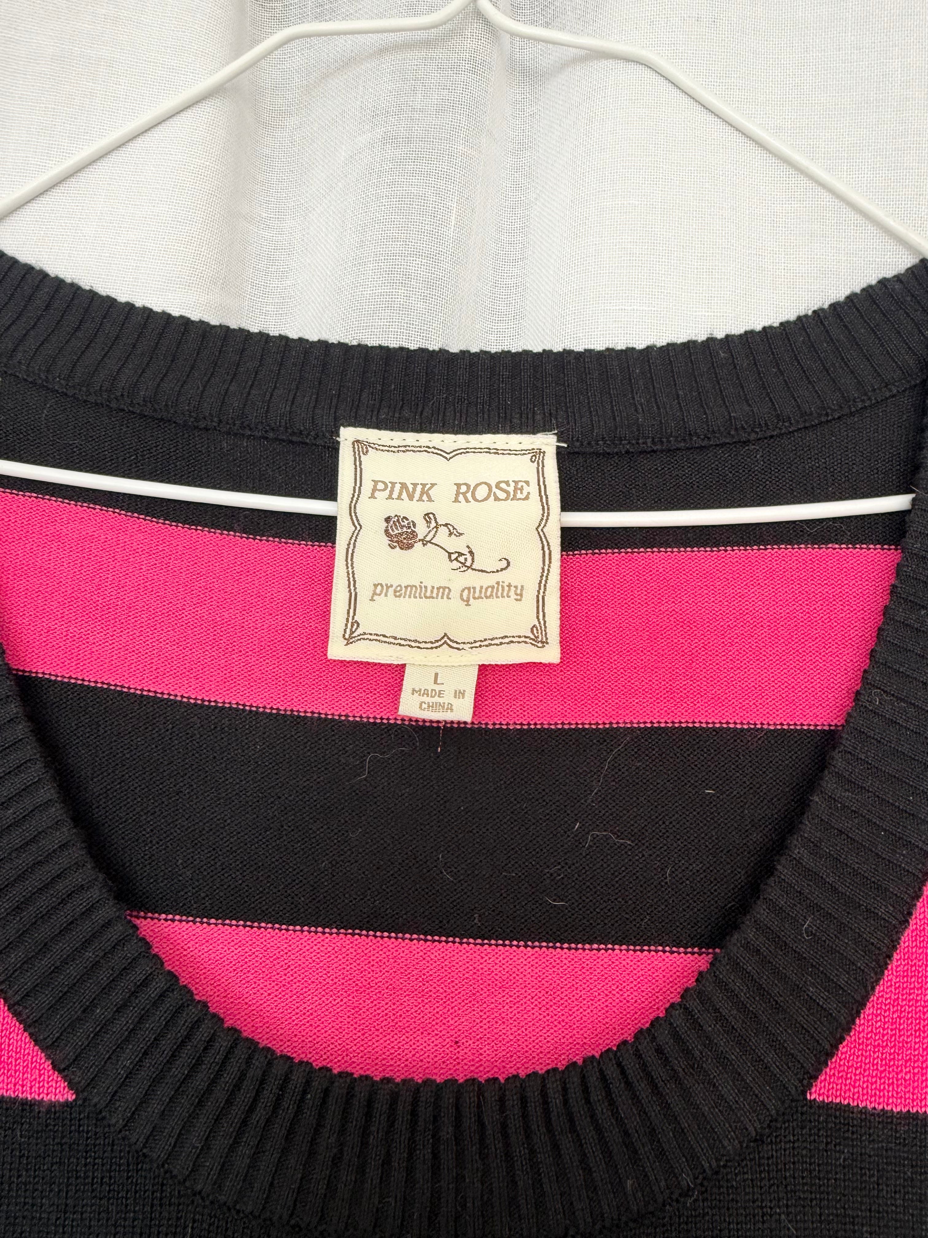 ✶ y2k hot pink striped knit dress ✶
