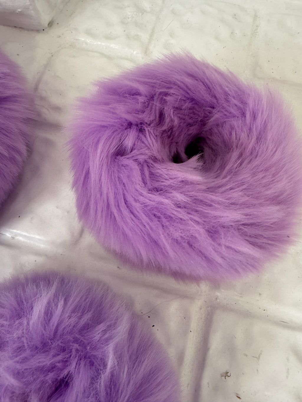 ✧ ☆ purple faux fur headband + cuff set ☆ ✧