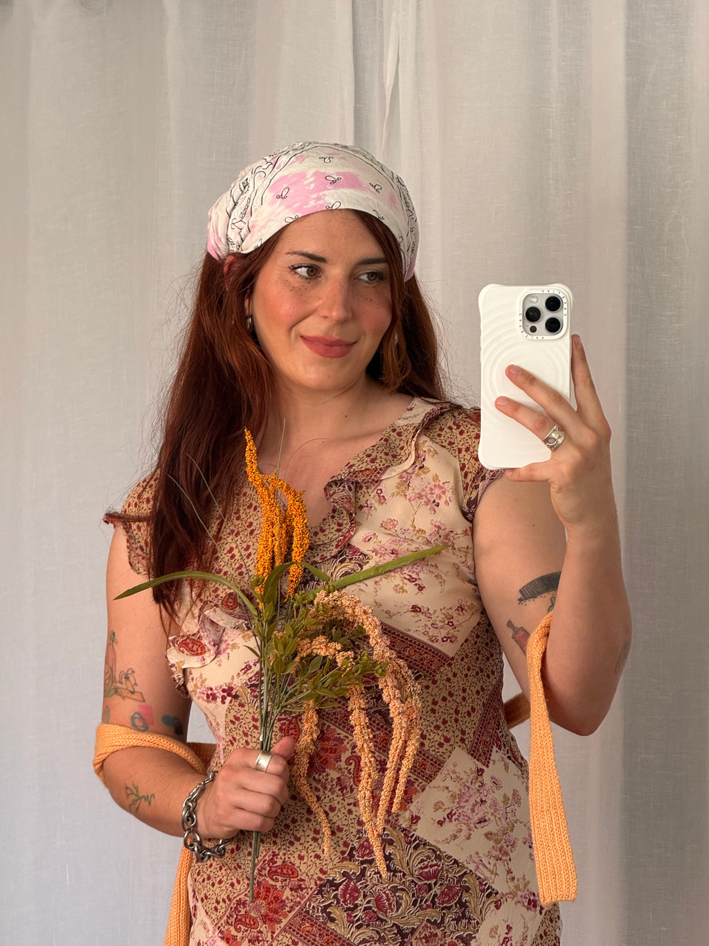 ⋆୨୧˚ hand dyed pink tie dye bandana scarf ˚୨୧⋆