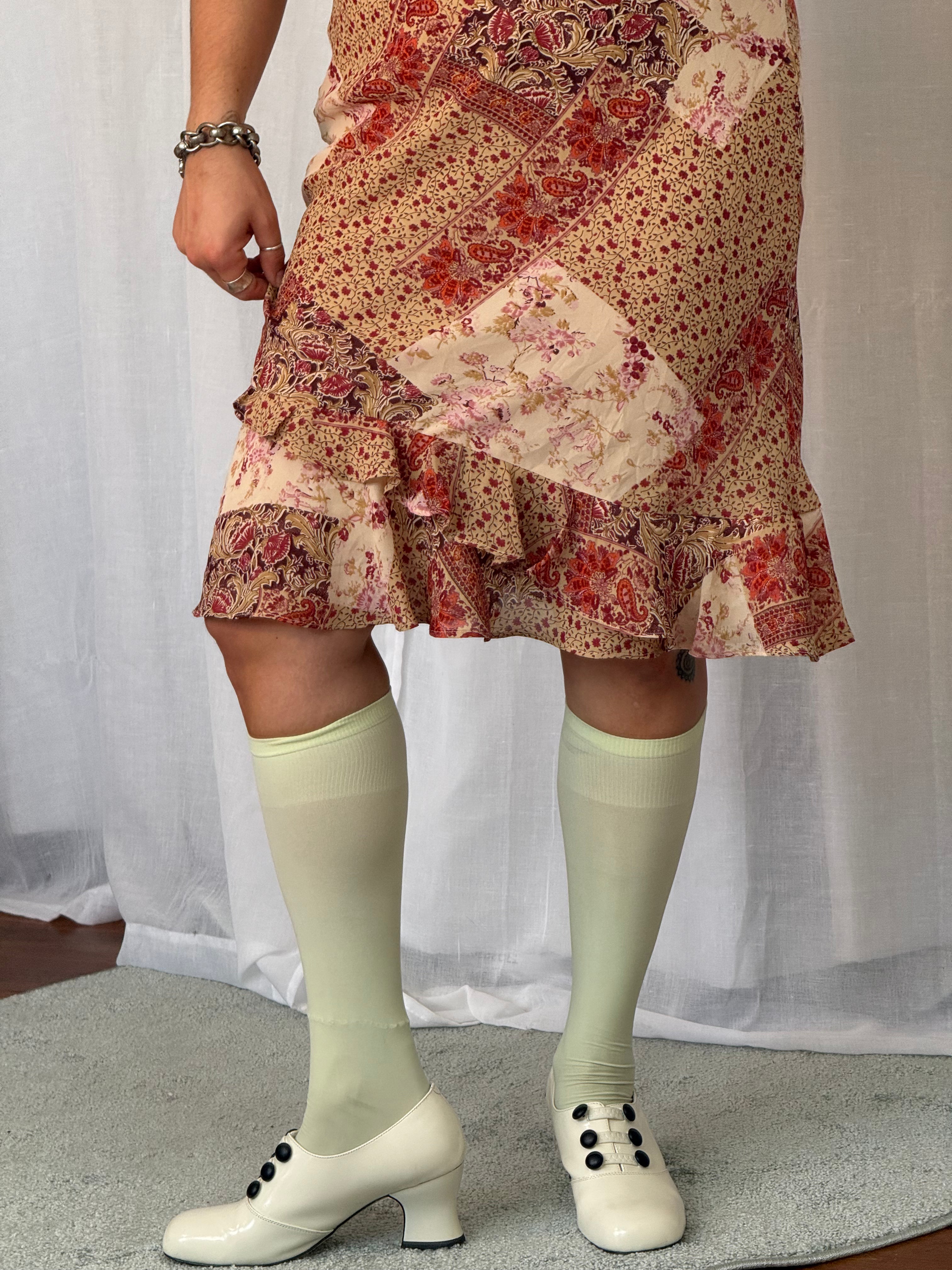 ✿ vintage patchwork floral handkerchief midi dress