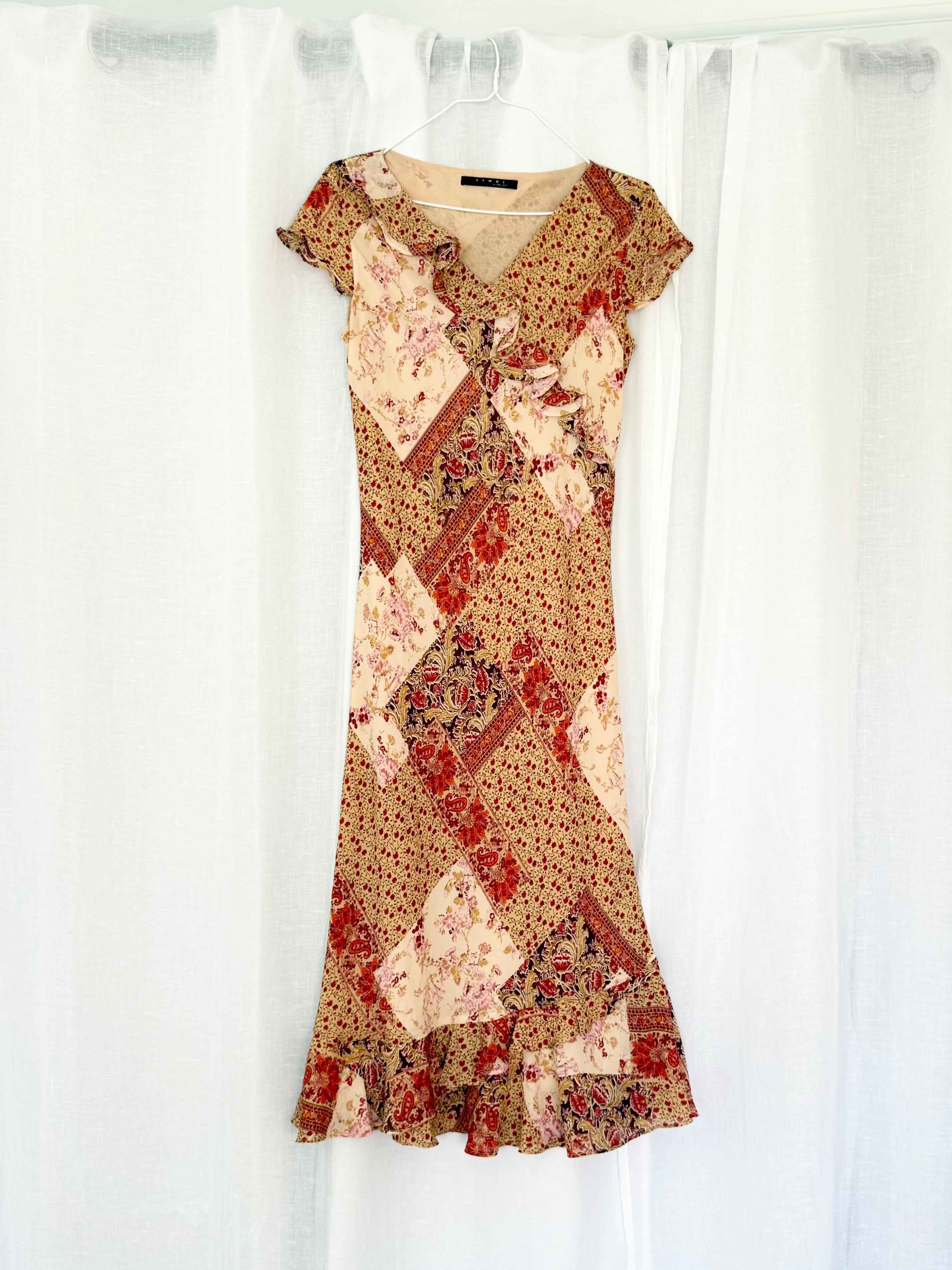 ✿ vintage patchwork floral handkerchief midi dress