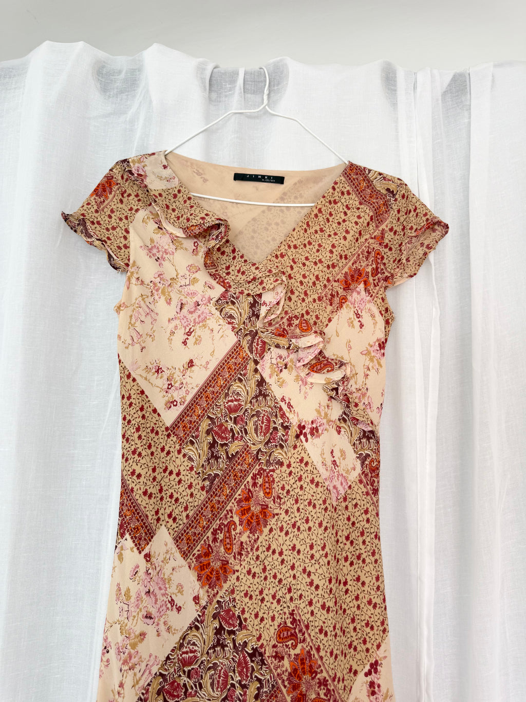 ✿ vintage patchwork floral handkerchief midi dress