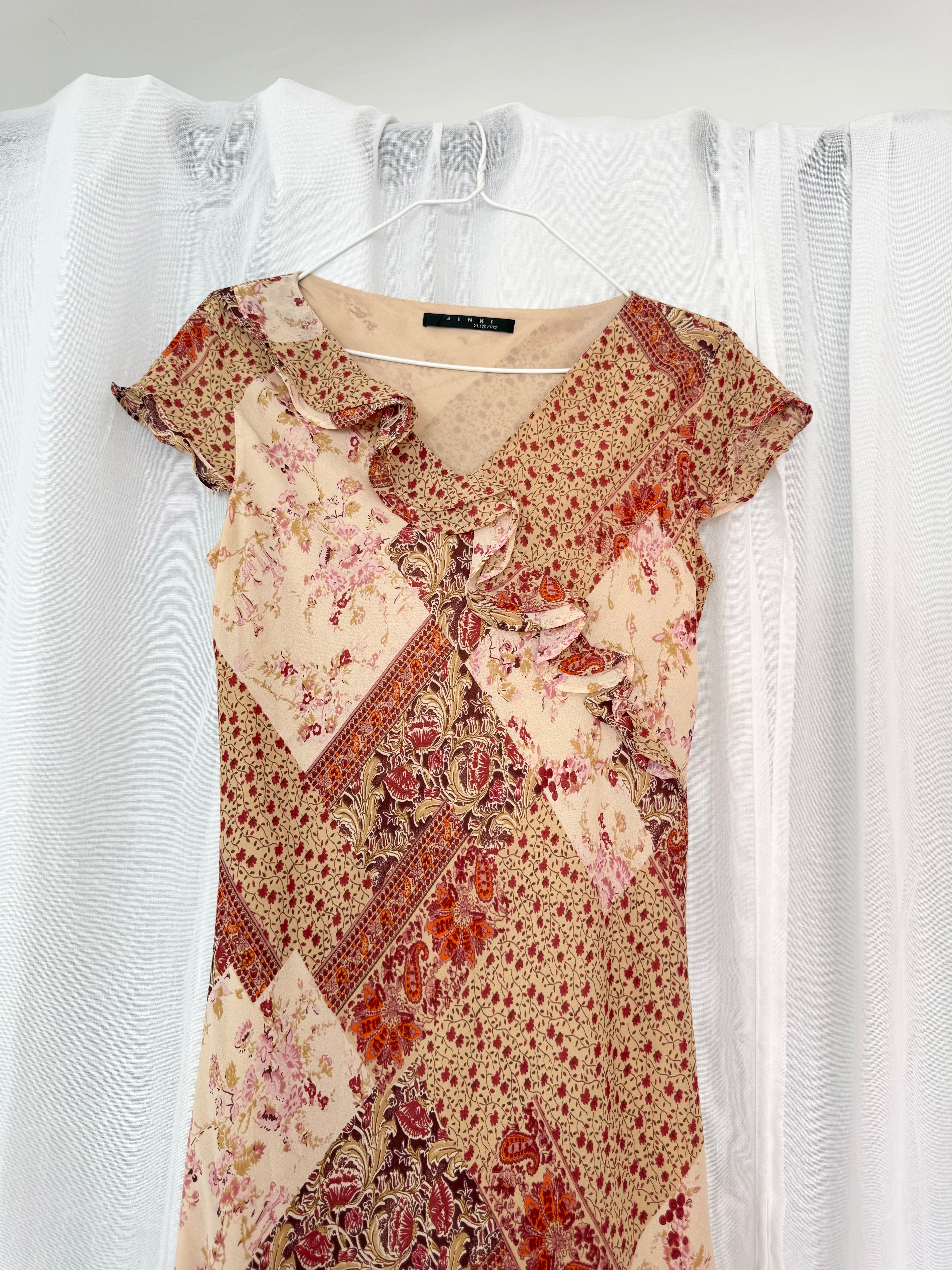 ✿ vintage patchwork floral handkerchief midi dress