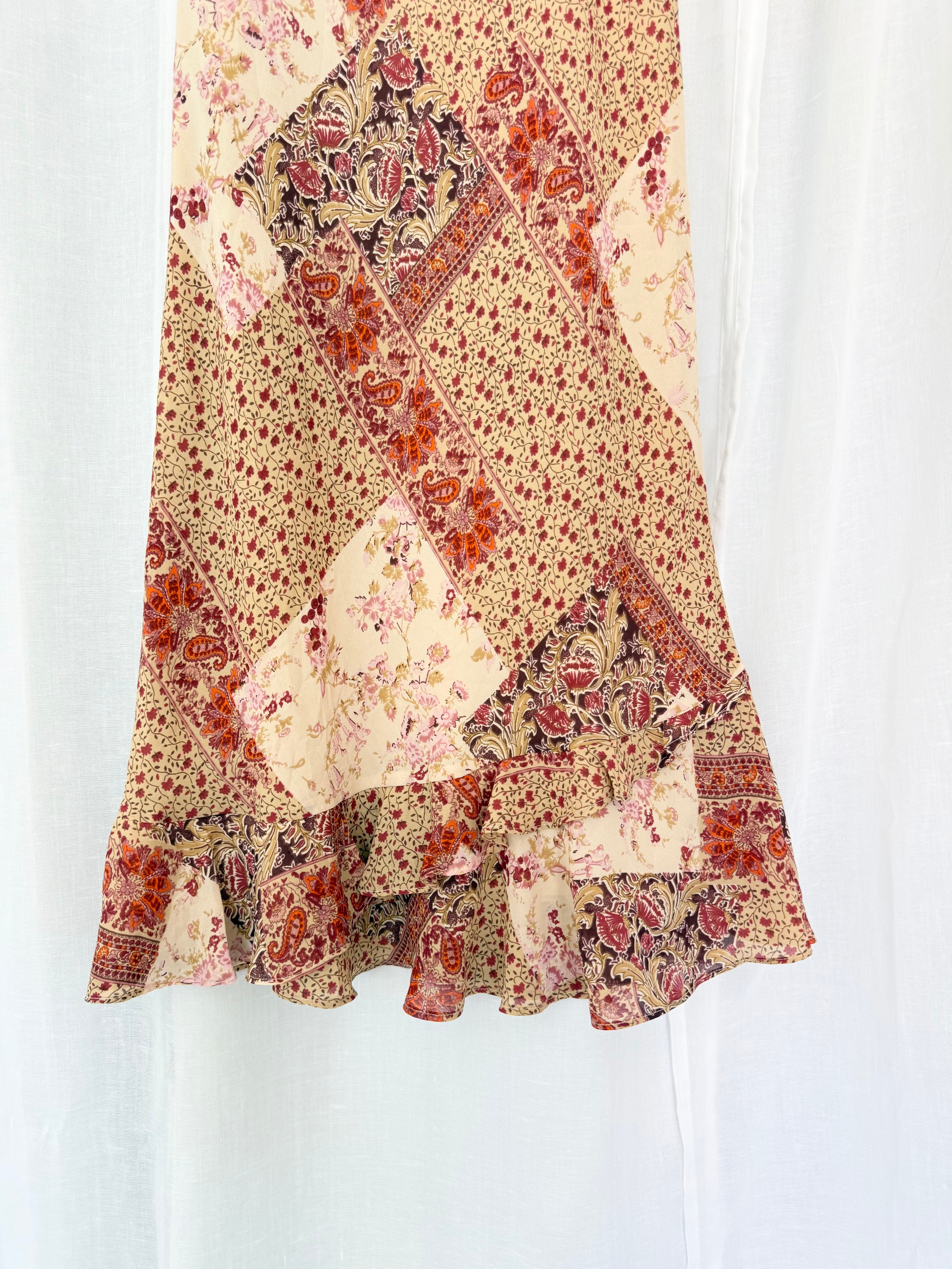 ✿ vintage patchwork floral handkerchief midi dress