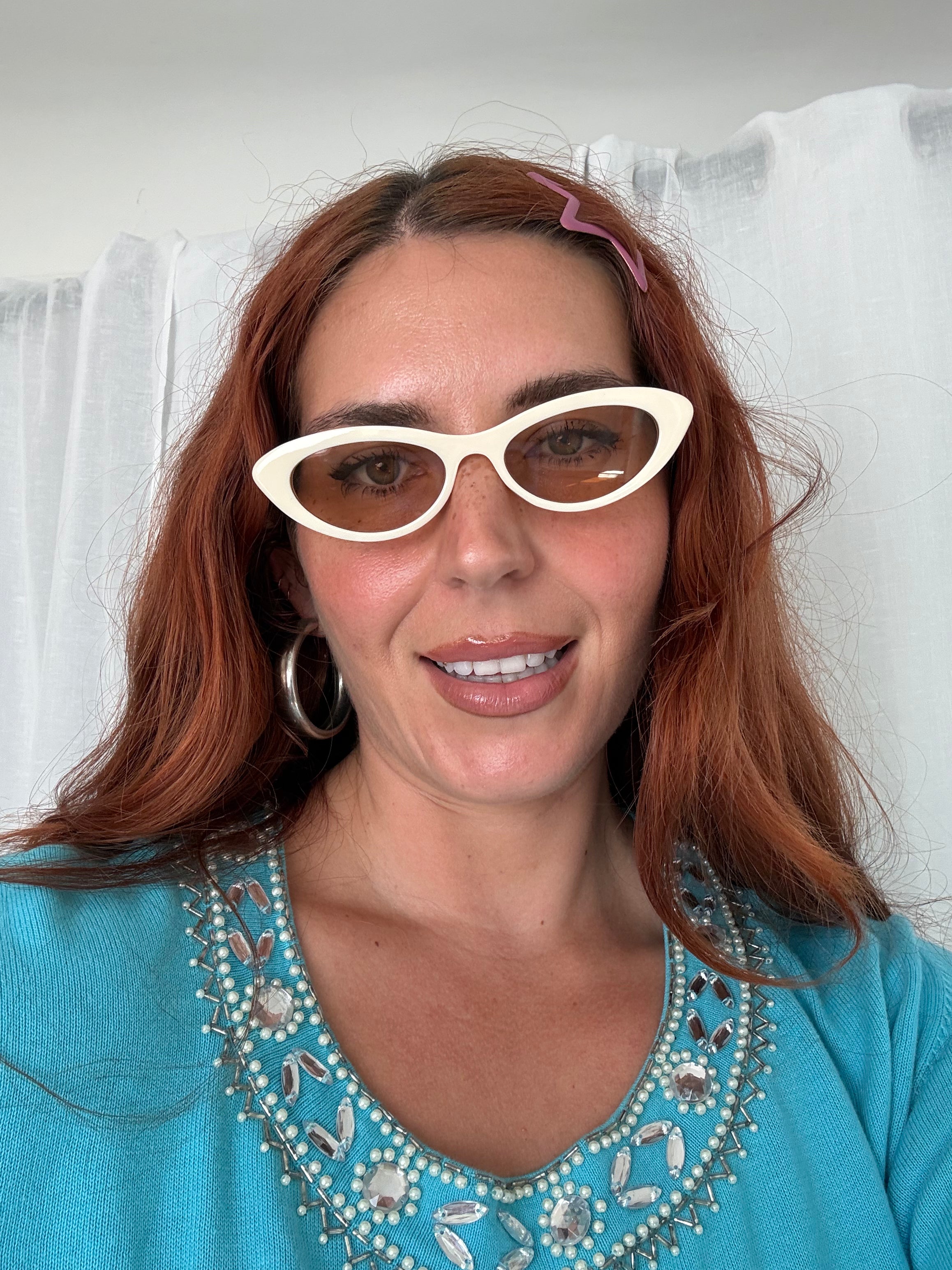 ✧ y2k ivory cat eye sunglasses ✧