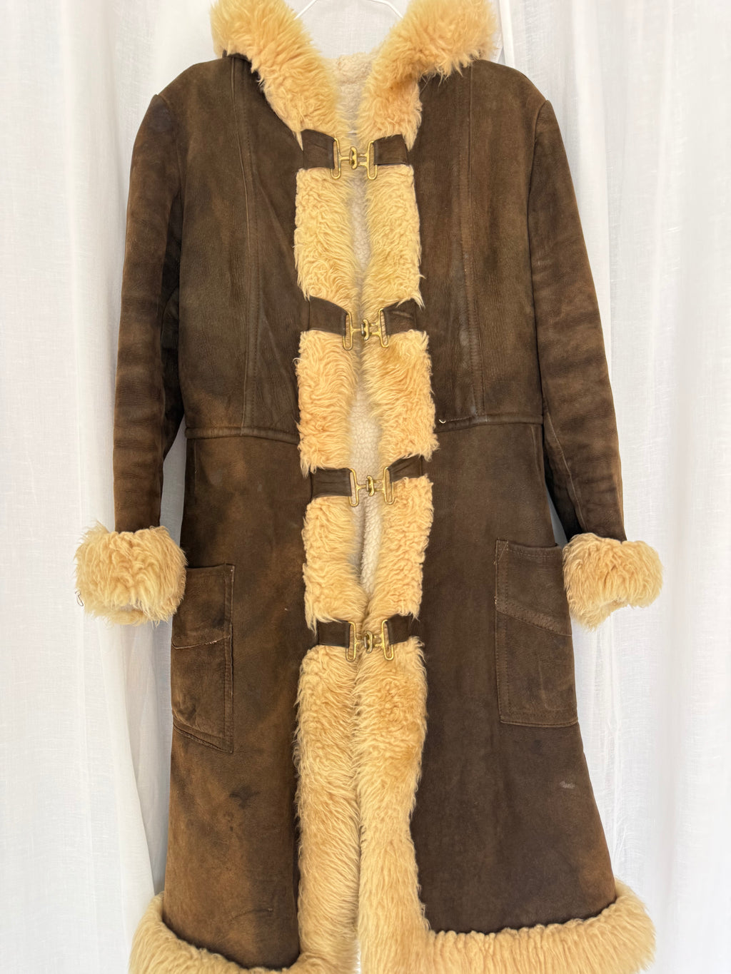 70s penny lane faux suede coat ✧