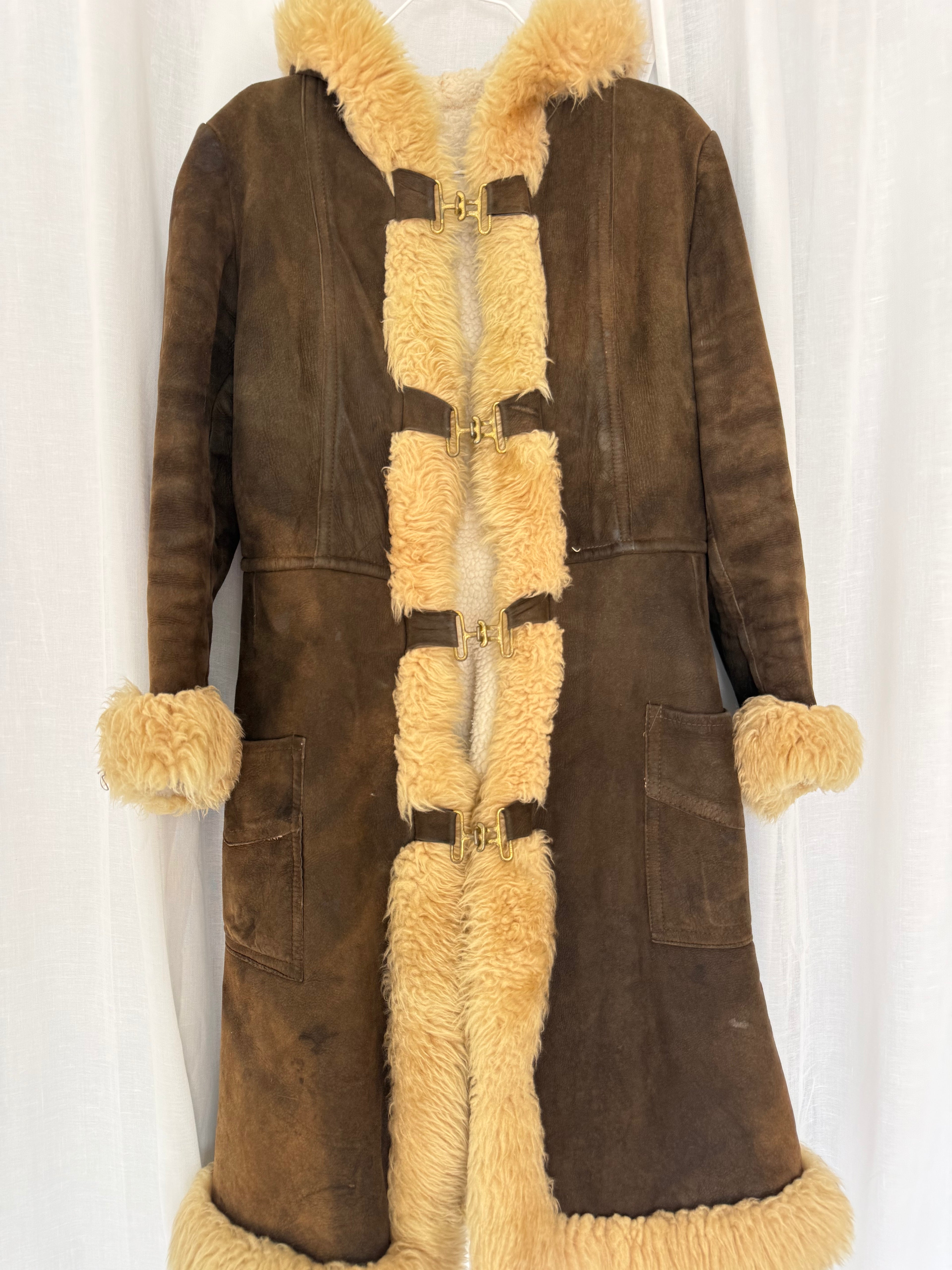 70s penny lane faux suede coat ✧