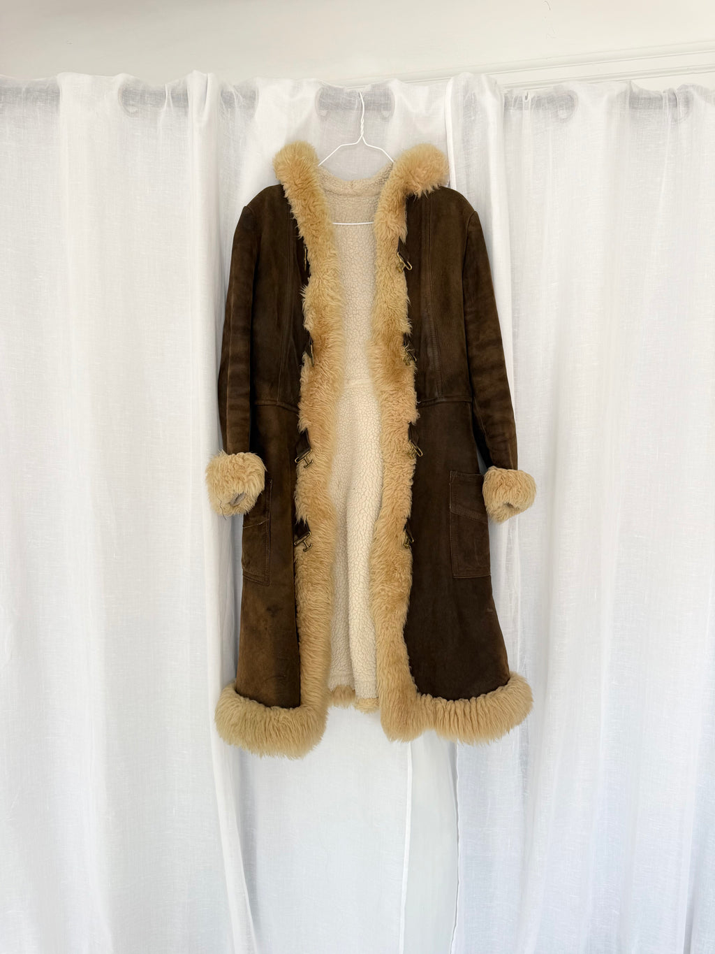 70s penny lane faux suede coat ✧
