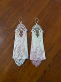 hand dyed lace fingerless gloves pastel ombré