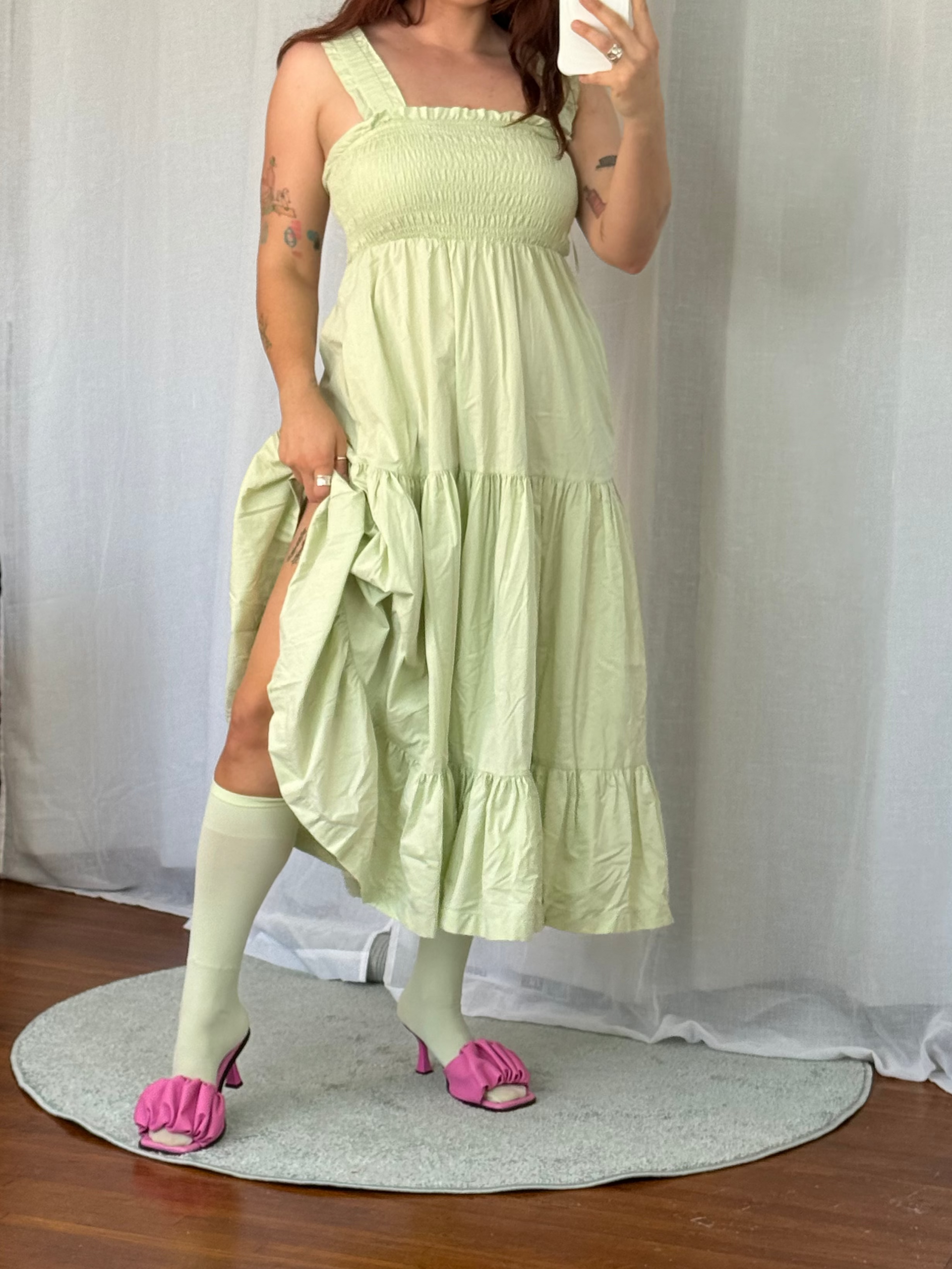 airycore smocked midi dress abercrombie – Zig Zag Goods