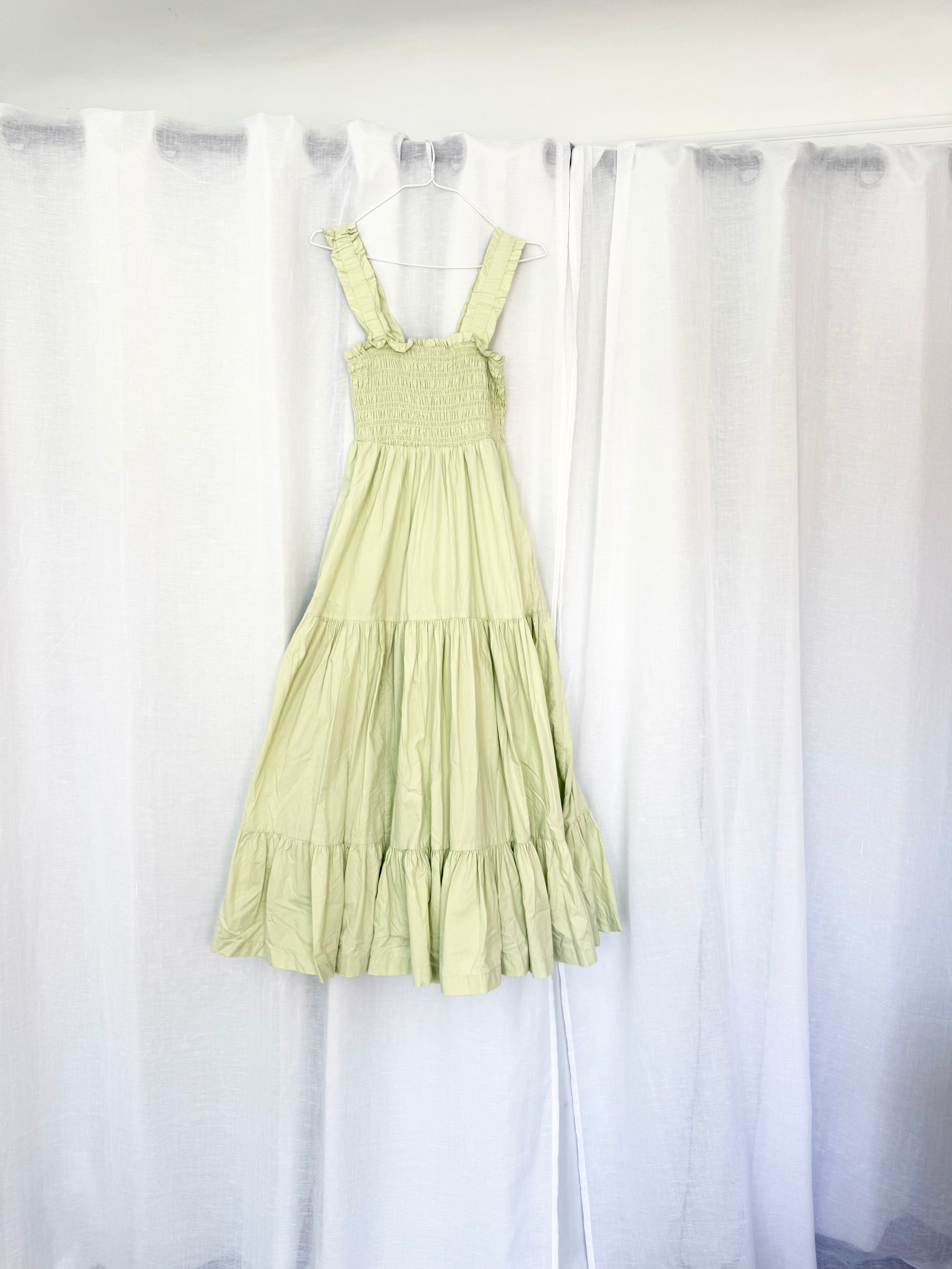 airycore smocked midi dress abercrombie