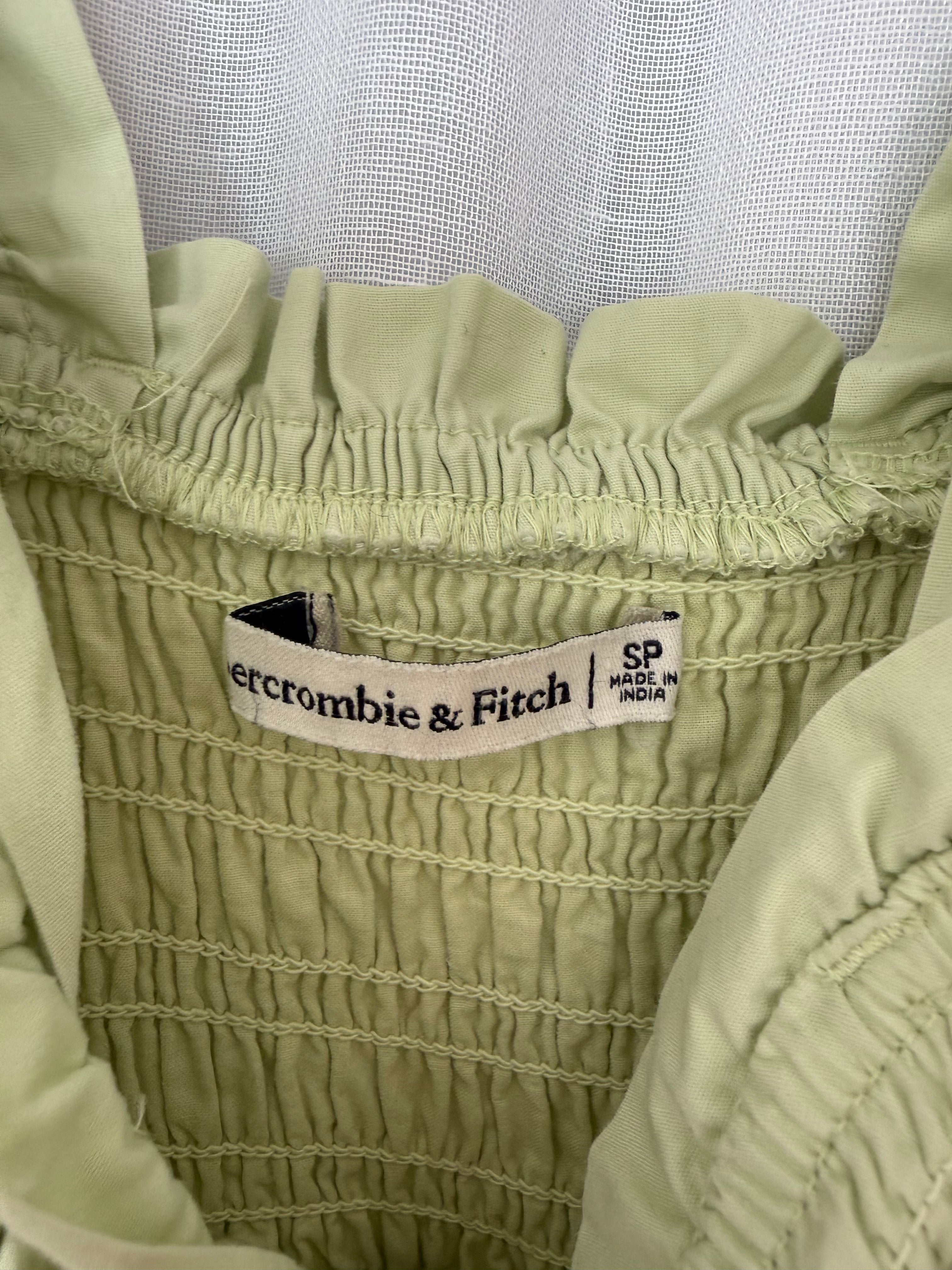 airycore smocked midi dress abercrombie