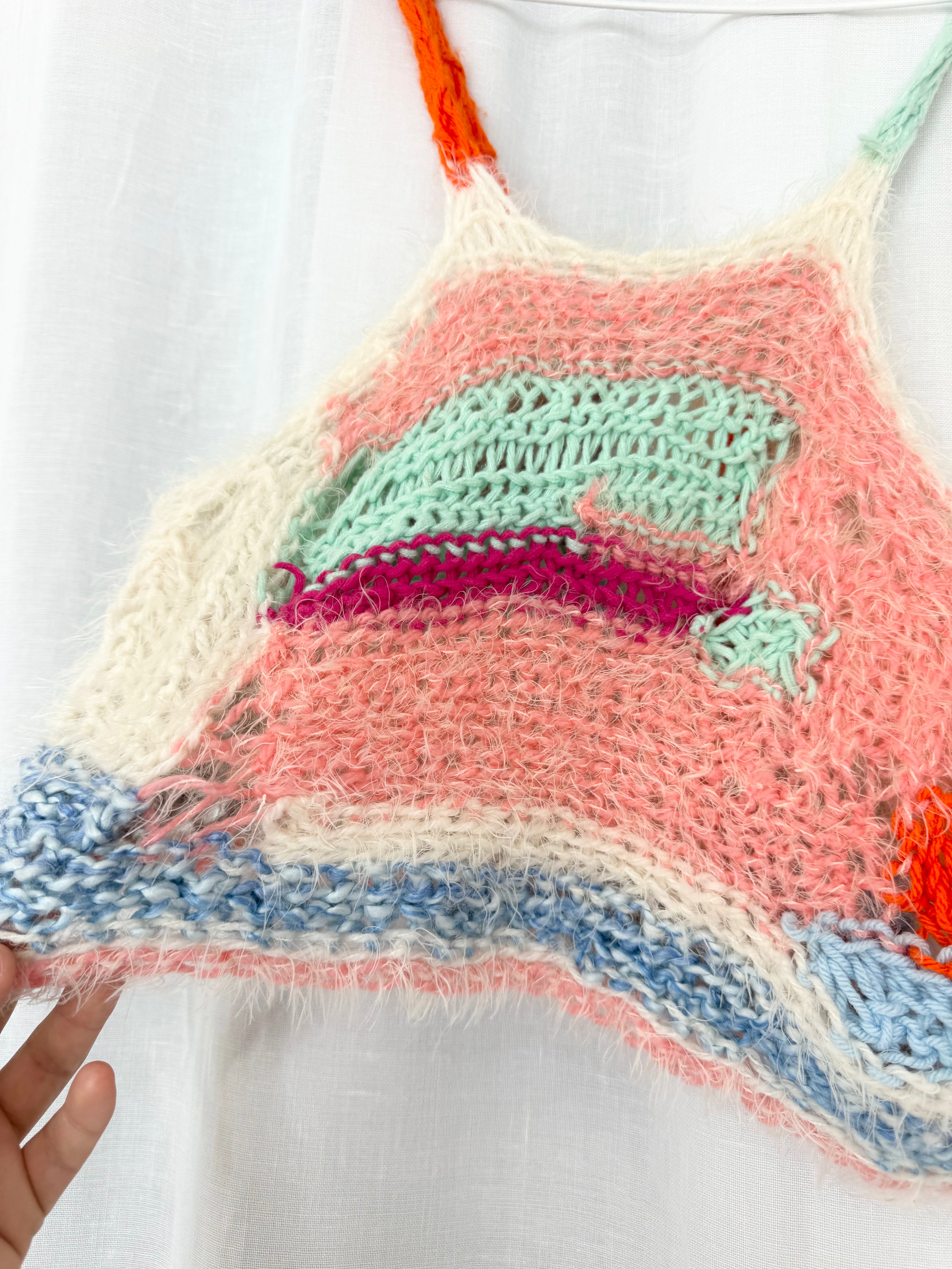 handmade patchwork knit cami top