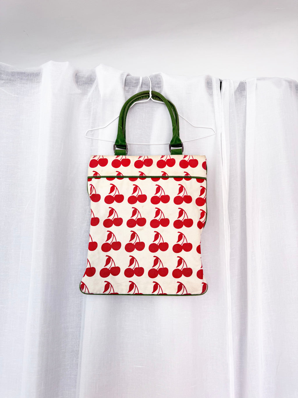 ⋆｡˚ 🍒 cherry print canvas tote 🍒 ⋆｡˚