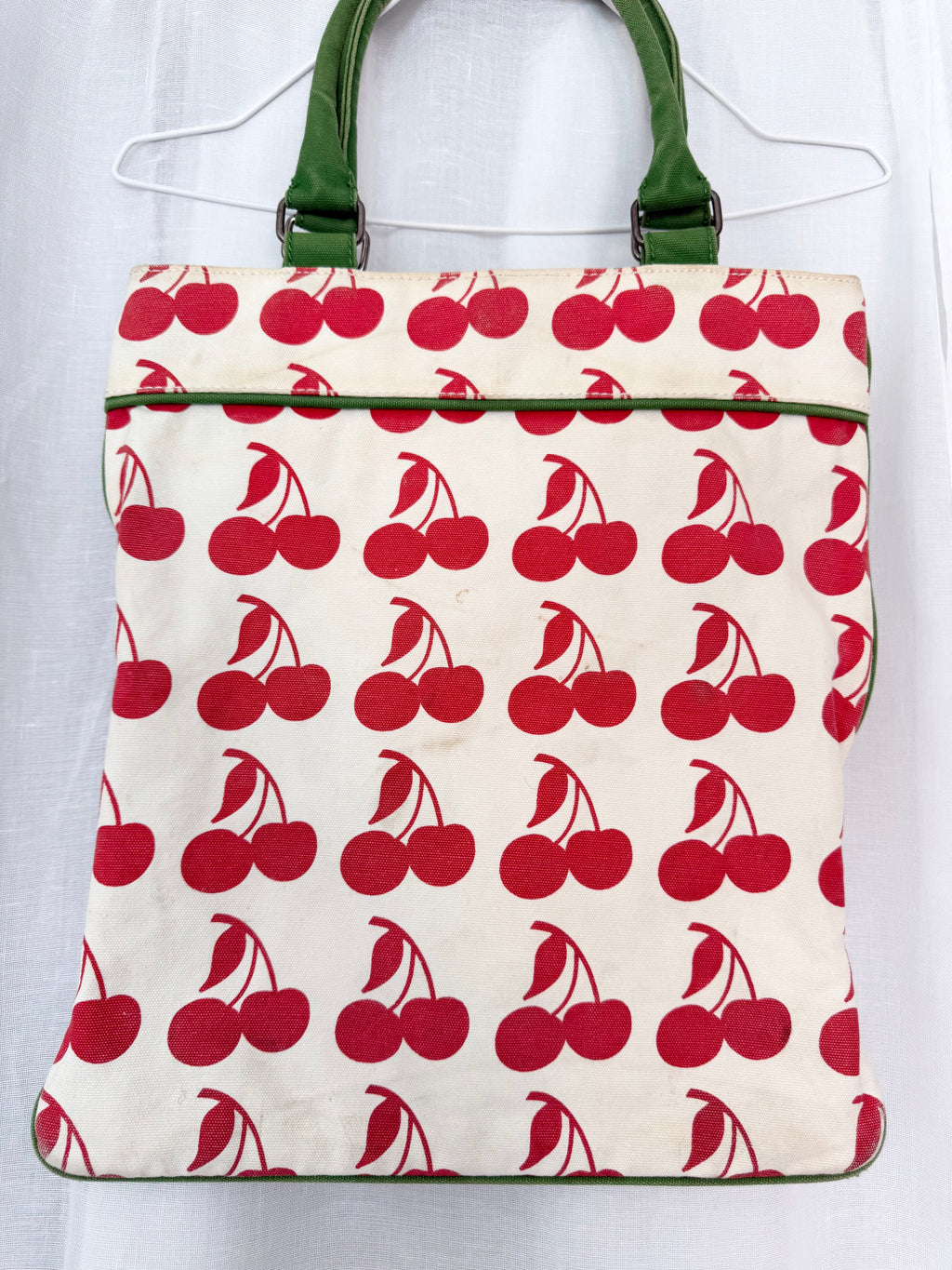⋆｡˚ 🍒 cherry print canvas tote 🍒 ⋆｡˚