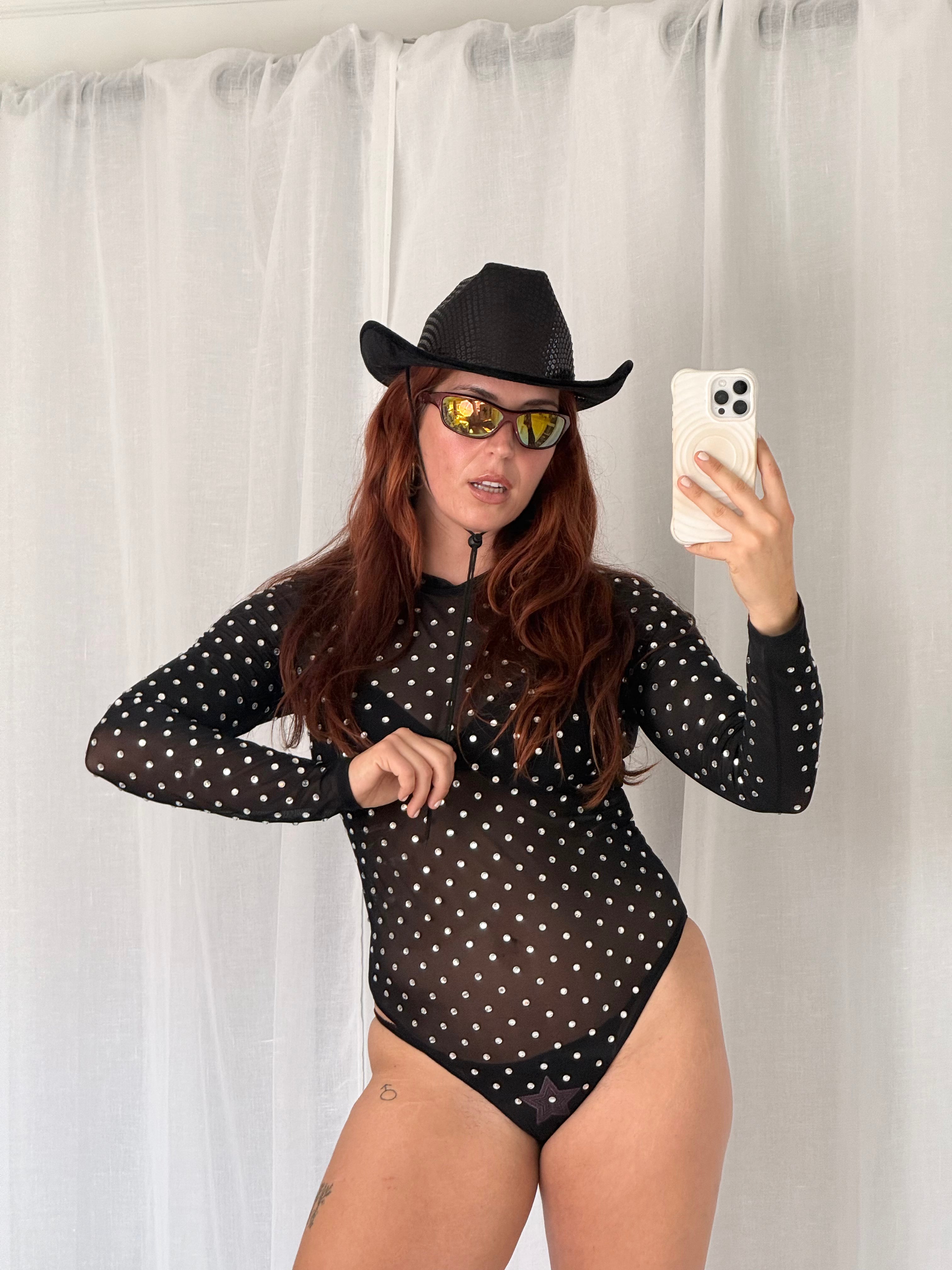 ✧ sequin cowgirl veil cowboy hat ✧
