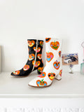 one of one hand painted pumpkin boots ✧ (size 8.5)